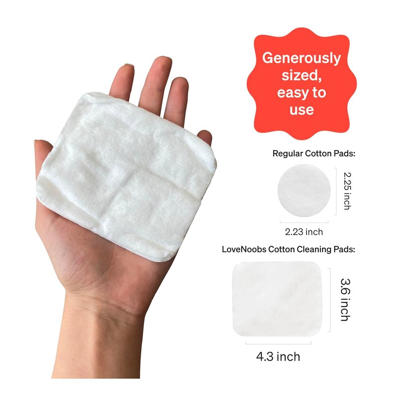 Baby Cotton Pads for Diaper Change - Ultra Soft 100% Organic Extra Large | 360 Count, Lint-Free, GOTS Certified