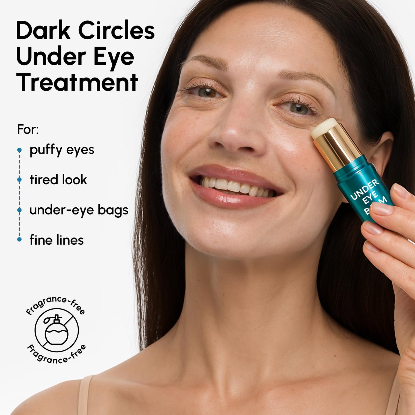 MAREE Under Eye Balm Stick Hydrating – Retinol Caffeine Under Eye Brightener Stick for Older Women – Collagen Undereye Cream for Dark Circles & Wrinkles – 0.35 Ounce, Teal