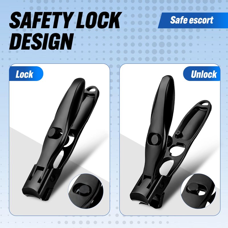Swocky German Nail Clippers, Premium Stainless Steel Wide Jaw Anti Splash Design,Ultra Sharp Heavy Duty Clippers with Ergonomic Lever,Perfect for Men,Women, and Seniors(Black)