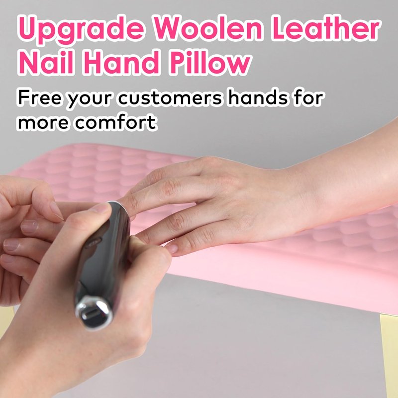 Arm Rest for Nails Tech, BORNBYME Update PU Leather Fish Pattern Hand Nail Foot Stand Rest for Manicure & Pedicure,Pink
