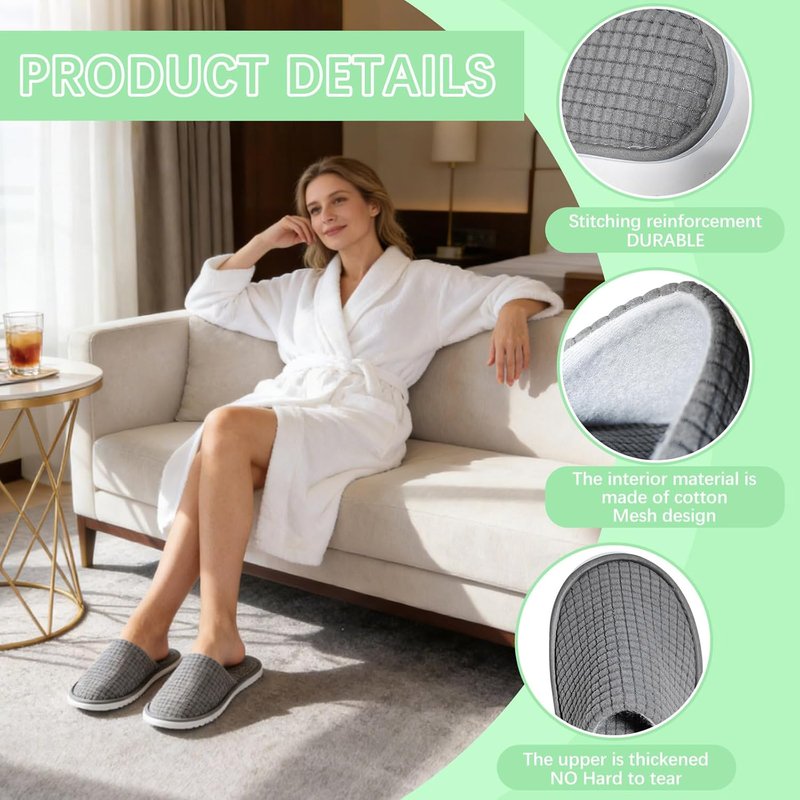 Disposable Guest Slippers - Washable & Reusable Indoor Footwear for Men & Women | Perfect for Hotels & Homes