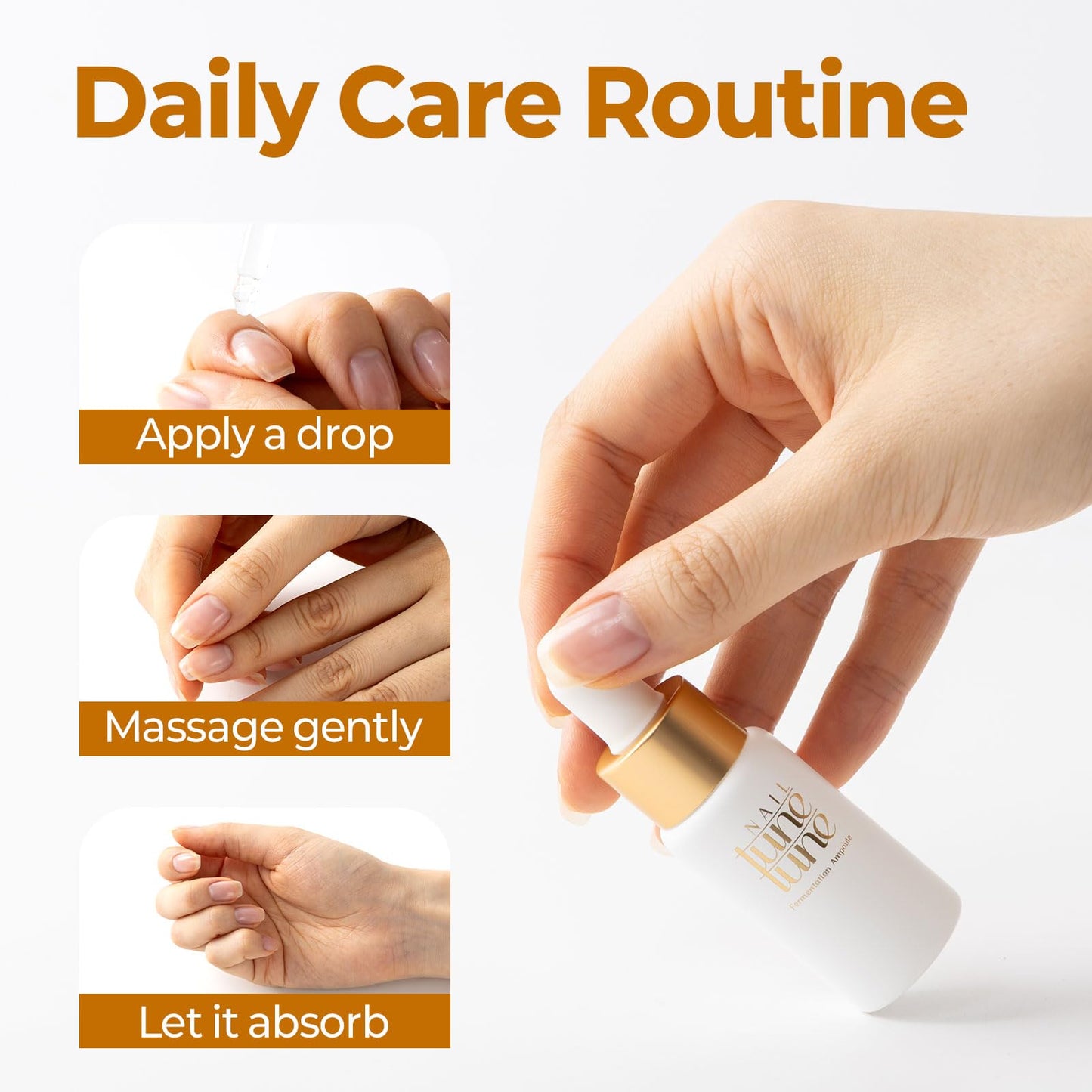 TuneTune Korean Made Fermented Nail Ampoule 15ml | Hydrating Cuticle & Nail Care Ampoule | Lightweight Nail Oil for Dry Cuticles & Brittle Nails | Fast-Absorbing Korean Nail Care Treatment