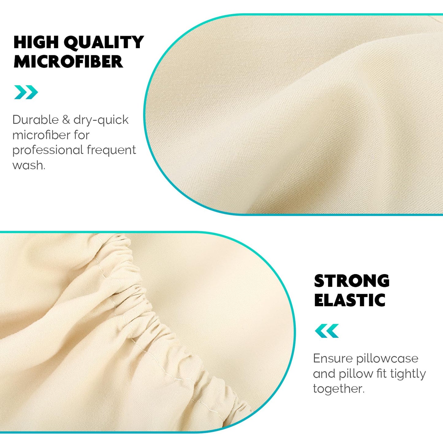 SINLAND Reusable Microfiber Massage Face Rest Covers,Cream,6 Pack