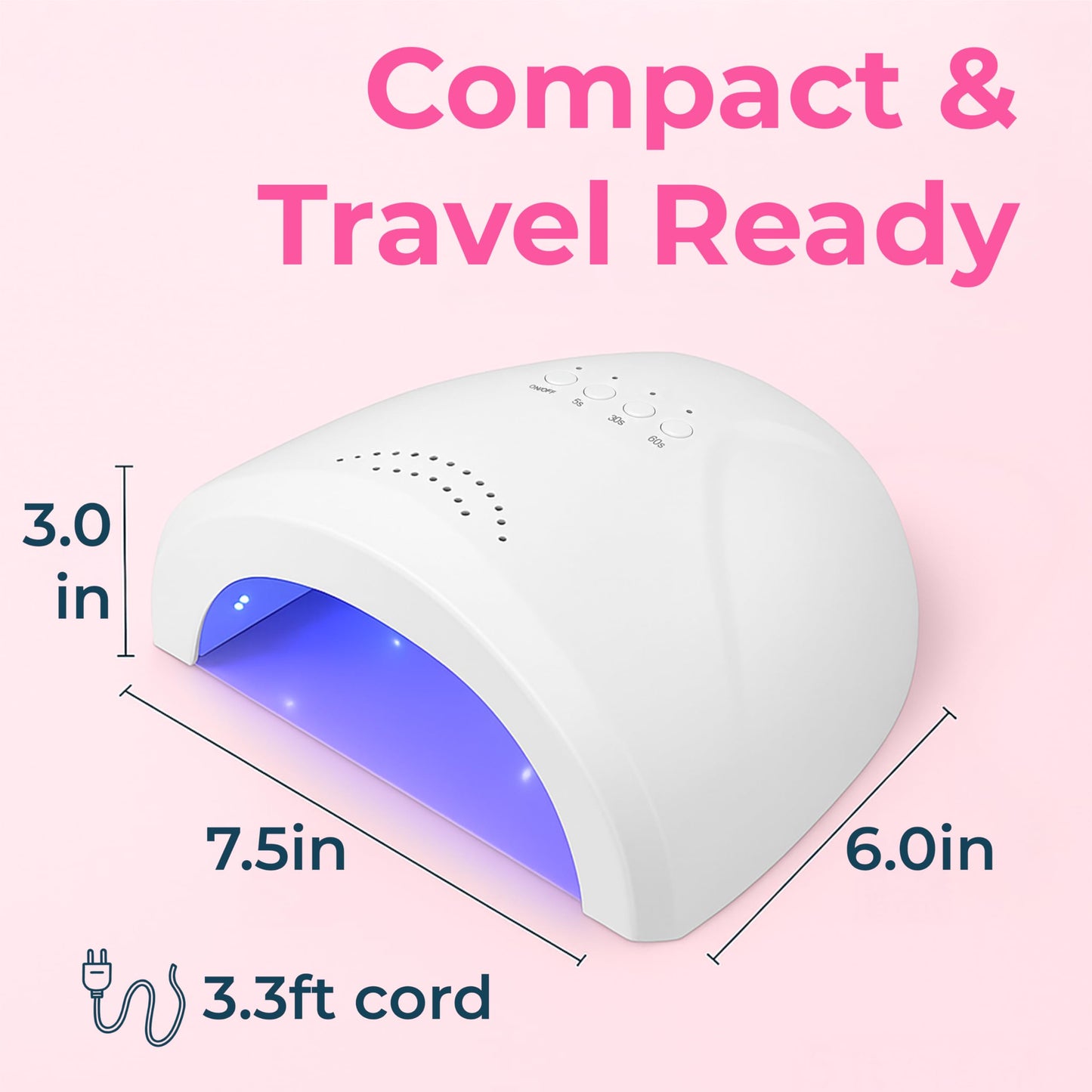 VISOFO UV Nail Lamp Led Light Gel Polish Dryer Desk Sun Fast Curing Beauty Tech Professional Cure Art Tools Accessories Salon Home 48W