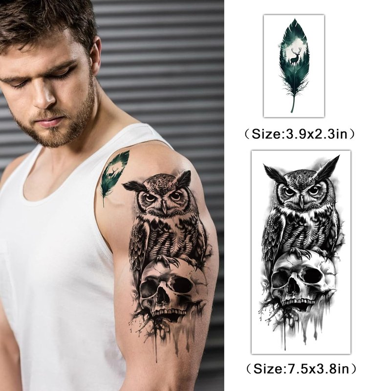 Temporary Tattoos for Adults & Kids - Realistic Animal Designs | 77 Sheets, Long-Lasting for Halloween & Parties