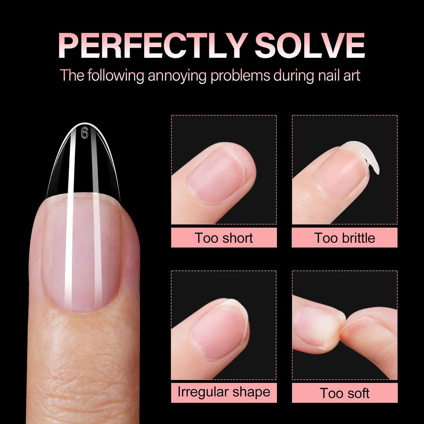AILLSA Medium Almond Shaped Nail Tips - 15 Sizes 450pcs Acrylic Nails Tip Full Cover Half Matte Nails Tips Press on Nails for DIY Home Salon