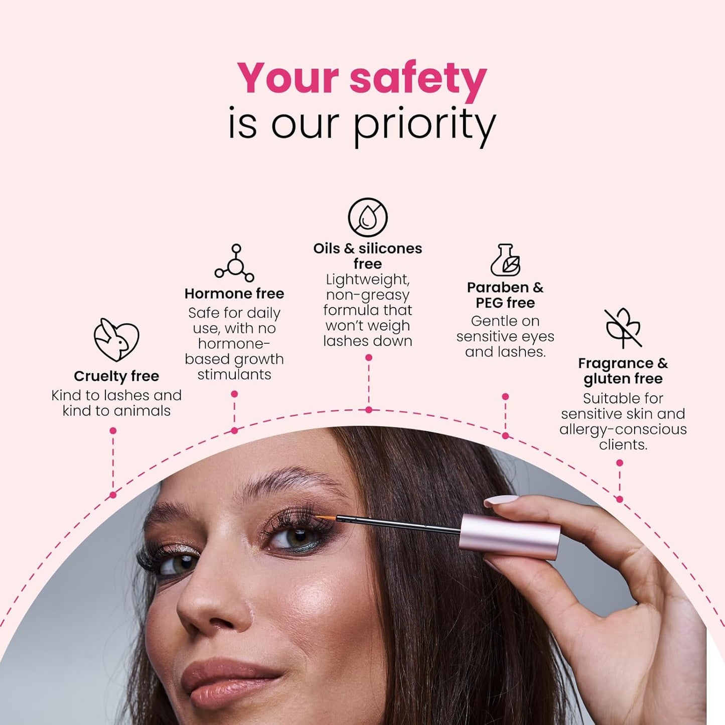 Eyelash Growth Serum - Natural Formula with Biotin & Peptides | Vegan, Gentle, Daily Use, 0.5 oz