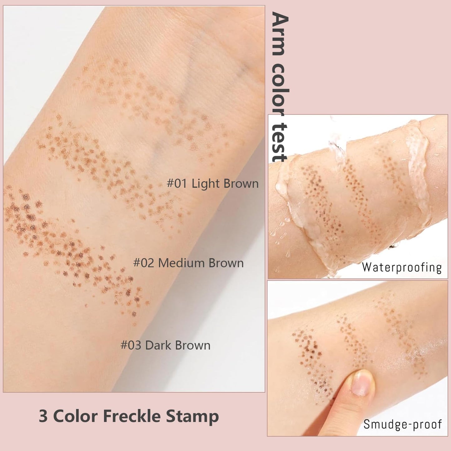 Freckle Stamp - Freckle Pen Waterproof, Long Lasting Fake Freckles,Quick Dry 5-Point Faux Freckles Stamp Cushion Stain Marker in One Press Natural and Lifelike Sunkissed Pencil Tool Makeup (Brown1)