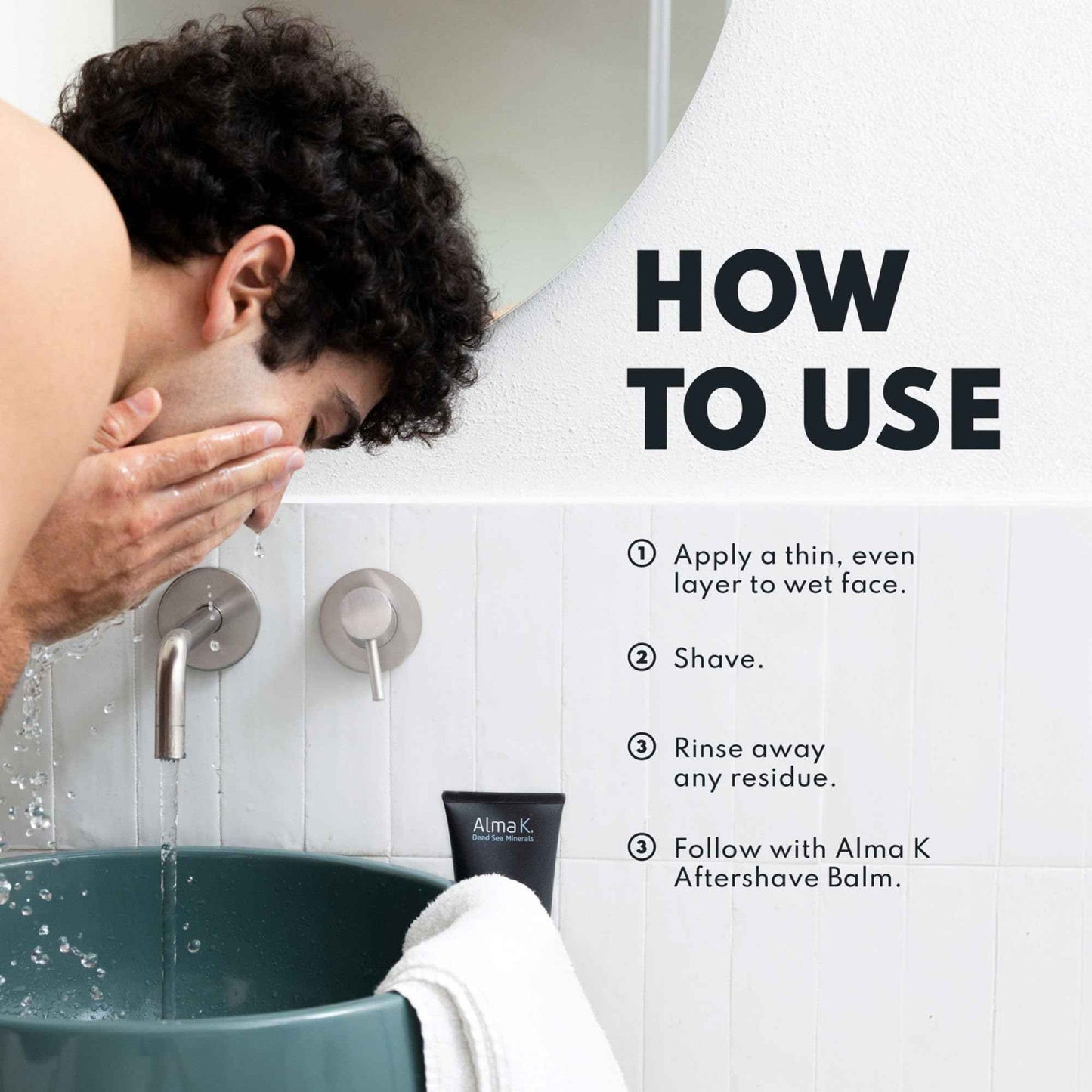 Alma K Revitalizing Shaving Cream - Nourishing and Calming Mens Shaving Cream with Dead Sea Minerals, Argan Oil - Gentle Shave Cream for Men - 5.1 oz