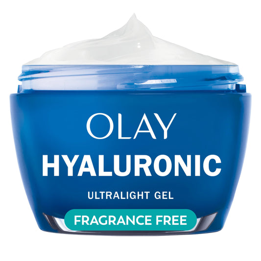 Olay Hyaluronic Acid Face Moisturizer, Instant Hydration for Women, Fragrance-Free - Dry Skin Solution, Glowing, Smoothing, Plumping, Renewing - Niacinamide, Amino Peptides 1.7 Oz