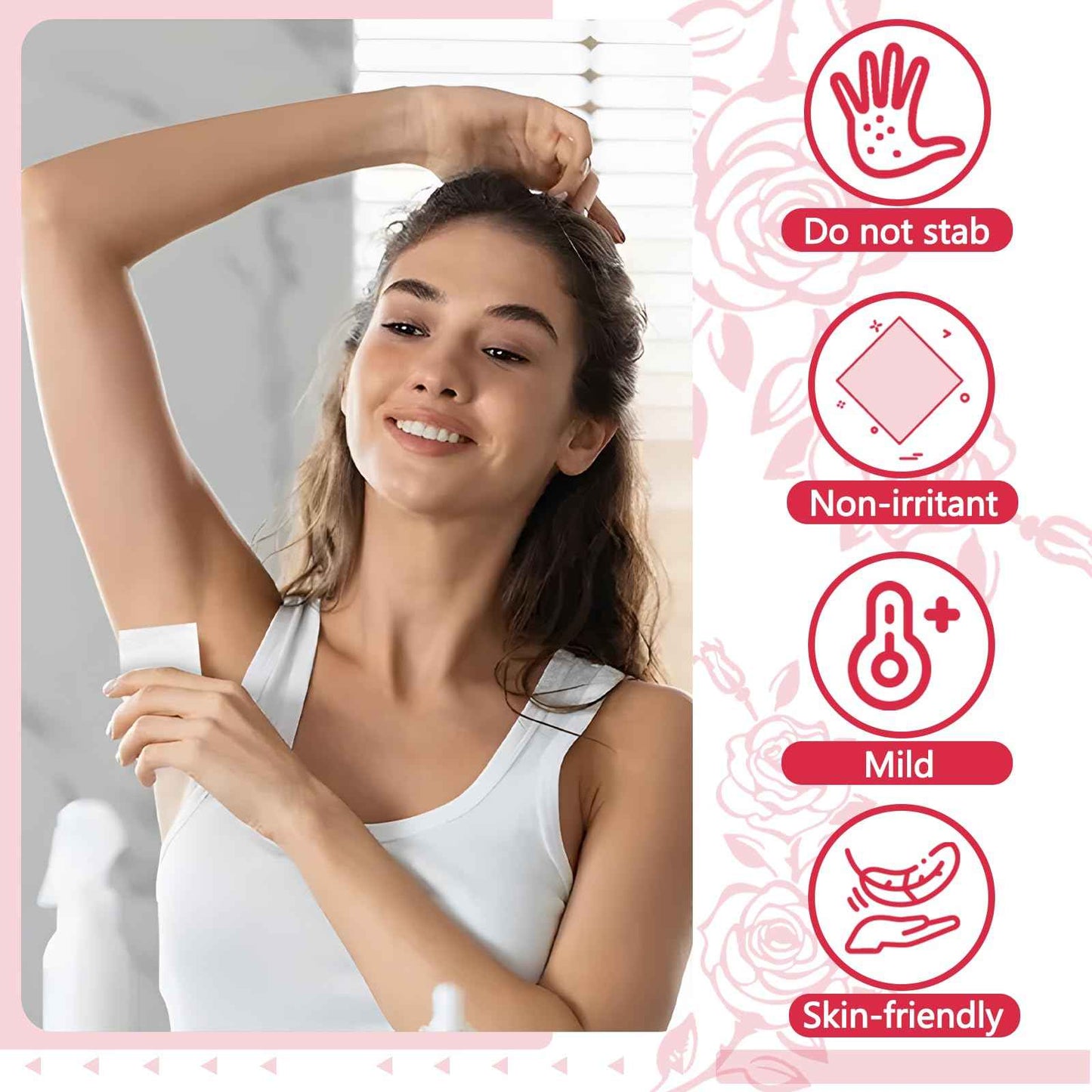 BUAEL Mini Deodorant Body Wipes 100 pieces of Travel deodorant Wipes And Travel Deodorant Individually Wrap Hypoallergenic Underarm Sweating Rose And Travel To Clean Skin For Female Male Teenagers