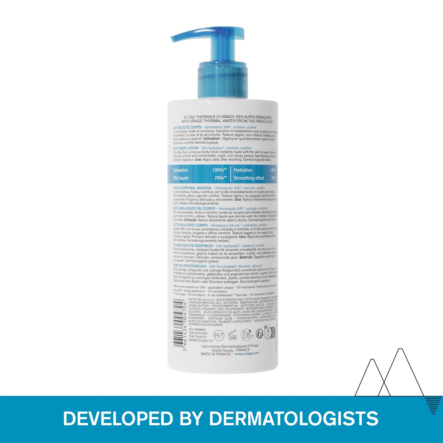 Uriage Eau Thermale Moisturizing Body Lotion With Shea Butter & Hyaluronic Acid, Hydration For 24 Hours, Light Silky Body Moisturizer, Lovely Floral Scent
