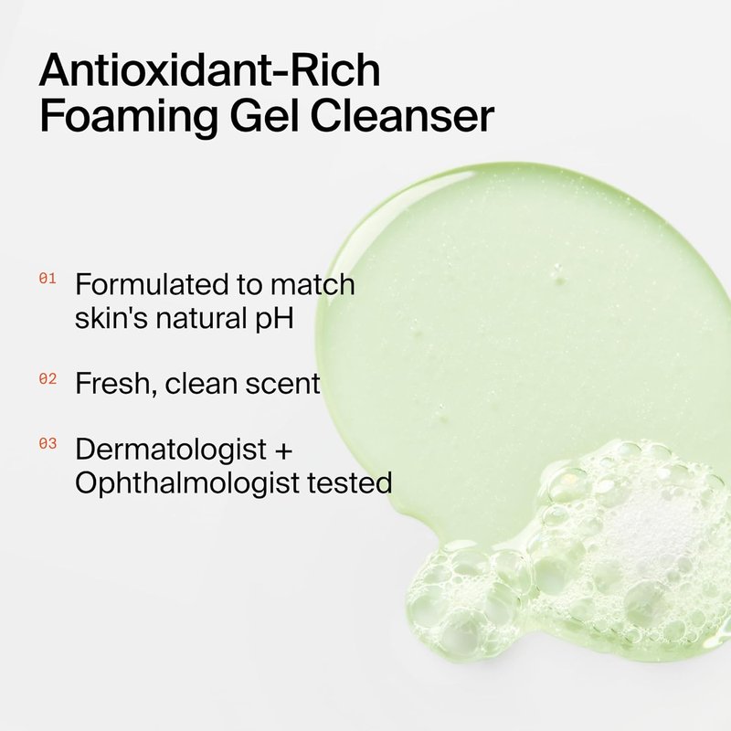 Superfood Facial Cleanser - Kale & Green Tea Daily Face Wash for Glowing Skin | pH Balanced, Refillable, Gentle Makeup Remover
