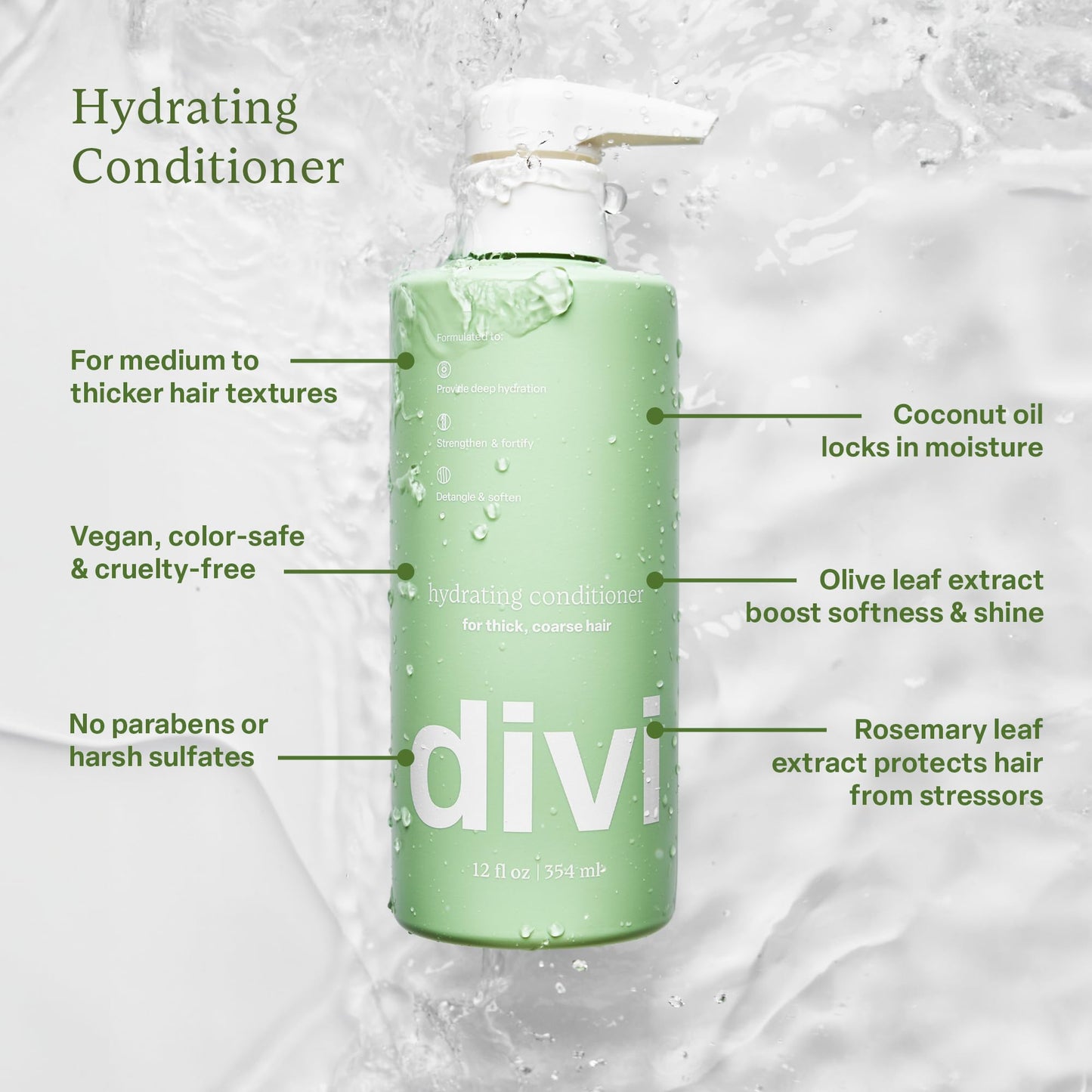 Divi Hydration Heroes Hair Care Kit – Includes Hydrating Shampoo, Conditioner, Whipped Mask & Leave-In Conditioner - Deeply Moisturizes, Strengthens & Restores Smooth, Shiny Hair, 4 Piece Set