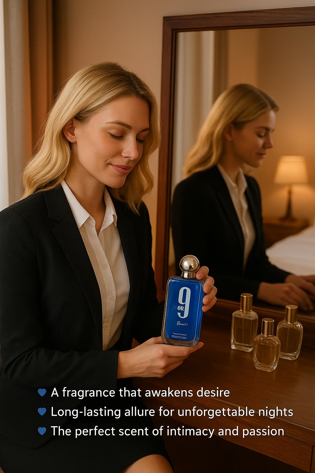 Women's Perfume, Romantic Fragrance Perfume for Women, Blue Glass Bottle with Silver Cap, 3.4 Fl Oz/100ml