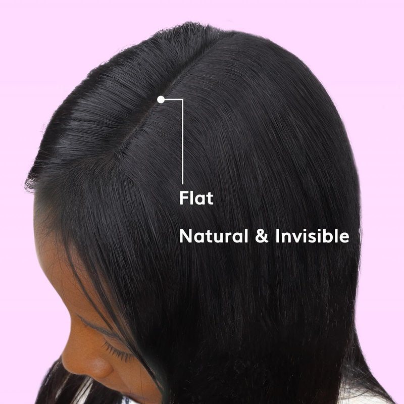 IDN BEAUTY Clip in Hair Extensions Real Human Hair Straight 120g Natural Black Double-layer Lace Clip In for Black Women Soft Breathable Lace Invisible Seamlessly Blending 7pcs 16 Inch