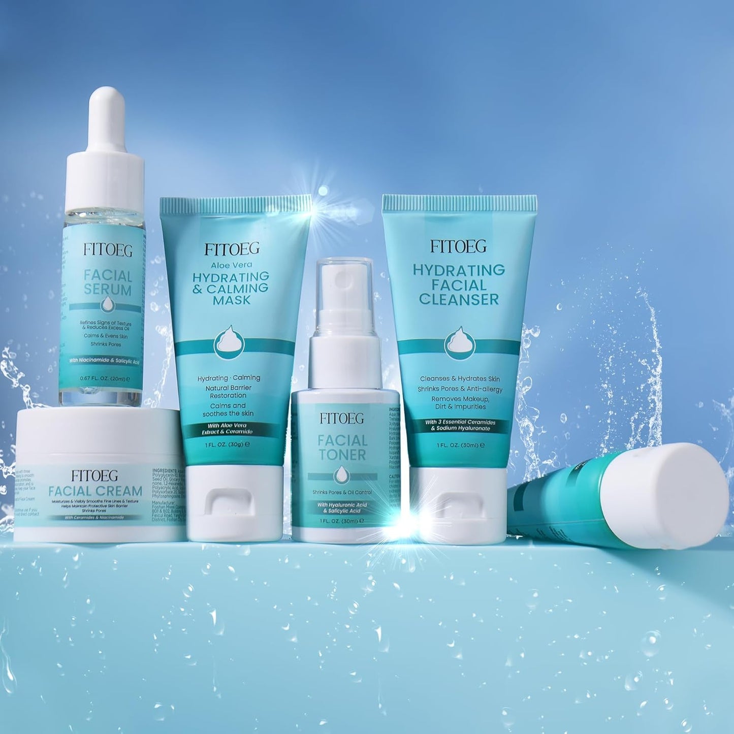 Hydrating Skincare Routine Kit for Teen Girls | Oil Control & Pore Shrinking Travel Size Gift Set