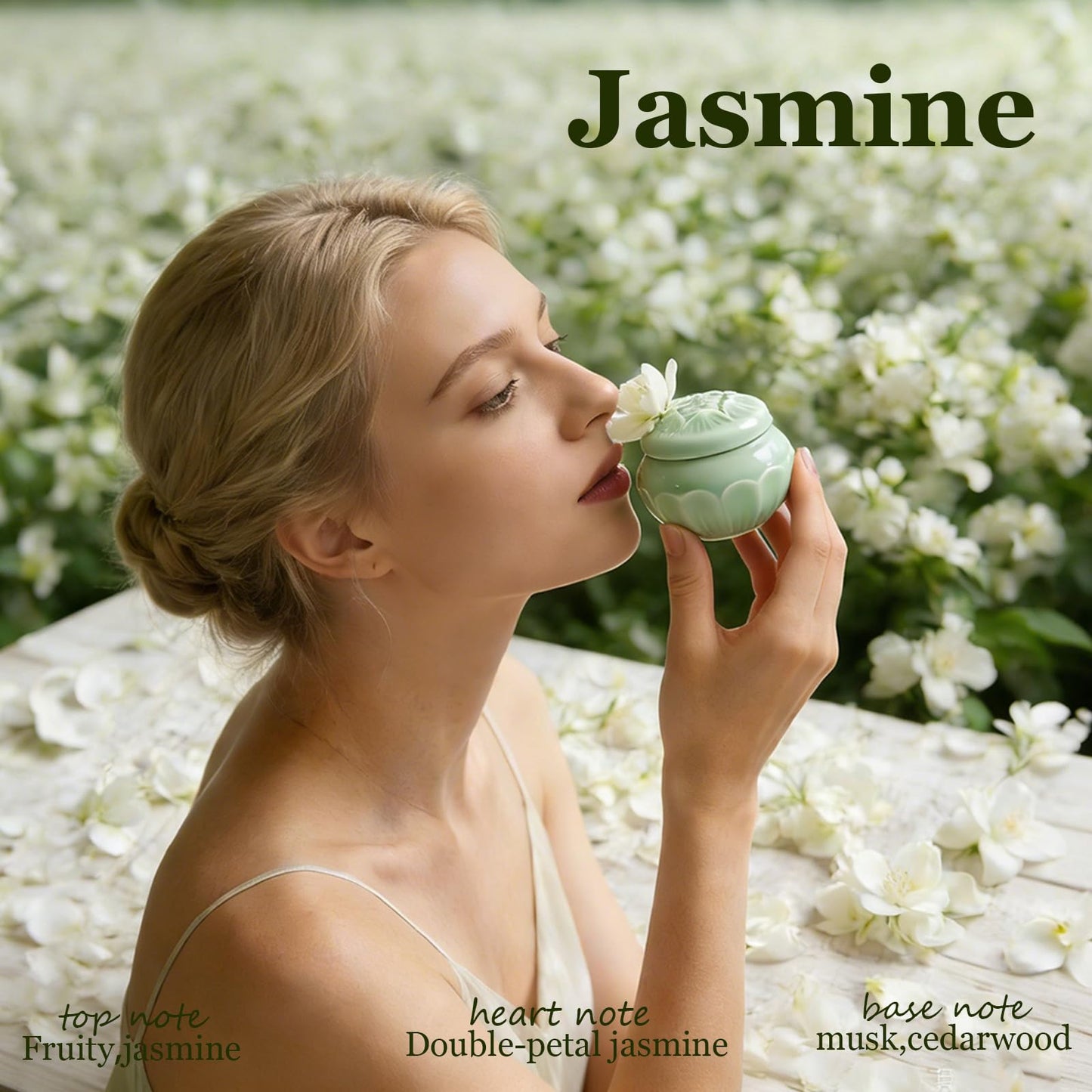 Banami Solid Perfume Set 3 Pcs,Jasmine Gardenias Magnolia,Alcohol-Free Long-Lasting Fragrance for Women