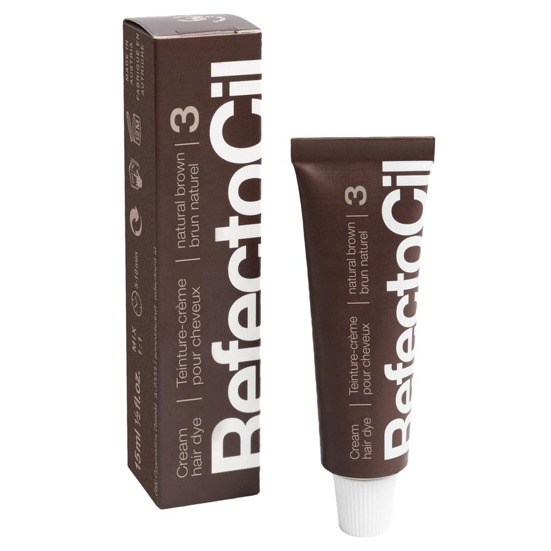 RefectoCil Starter Kit – Black Cream Hair Dye (#1) + Natural Brown (#3) + Liquid Cream Developer Complete Tinting Kit