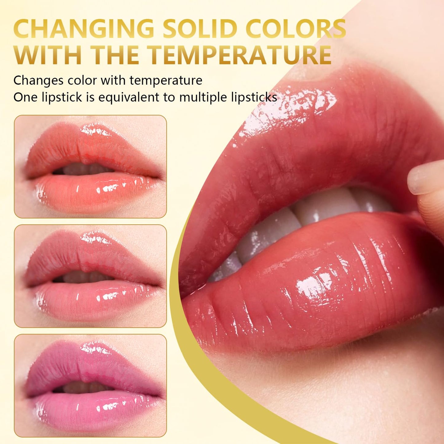 2Pcs Color Changing Lipstick, True Tone Ph Adjusting Lipstick for Women, Transferproof Clear Lip Gloss That Changes Color, Long-Lasting Moisturizing Lip Glow