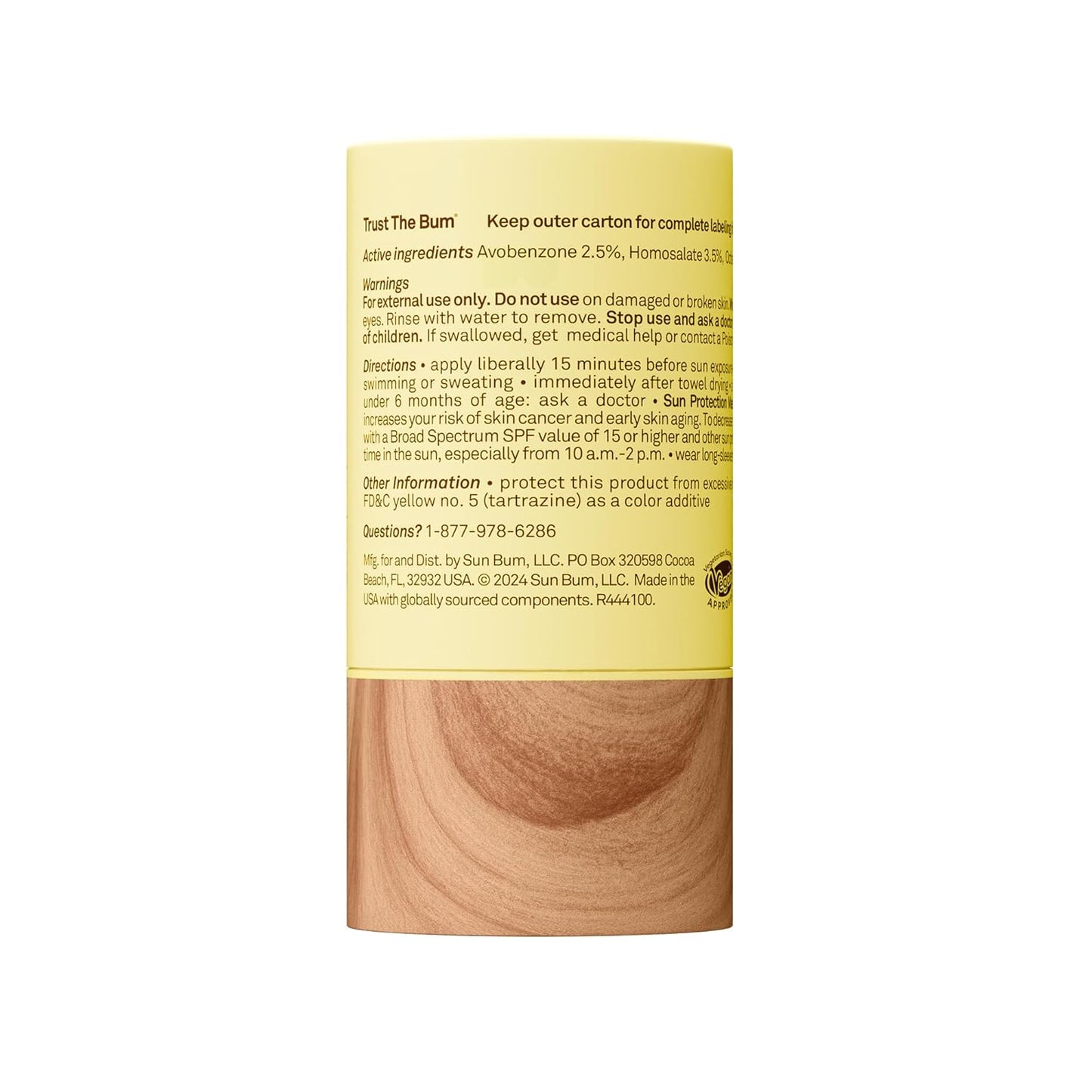 Sun Bum SPF 40 Sunscreen Stick - Cooling Water-Resistant Face & Body Protection | Travel Size - 0.7 oz