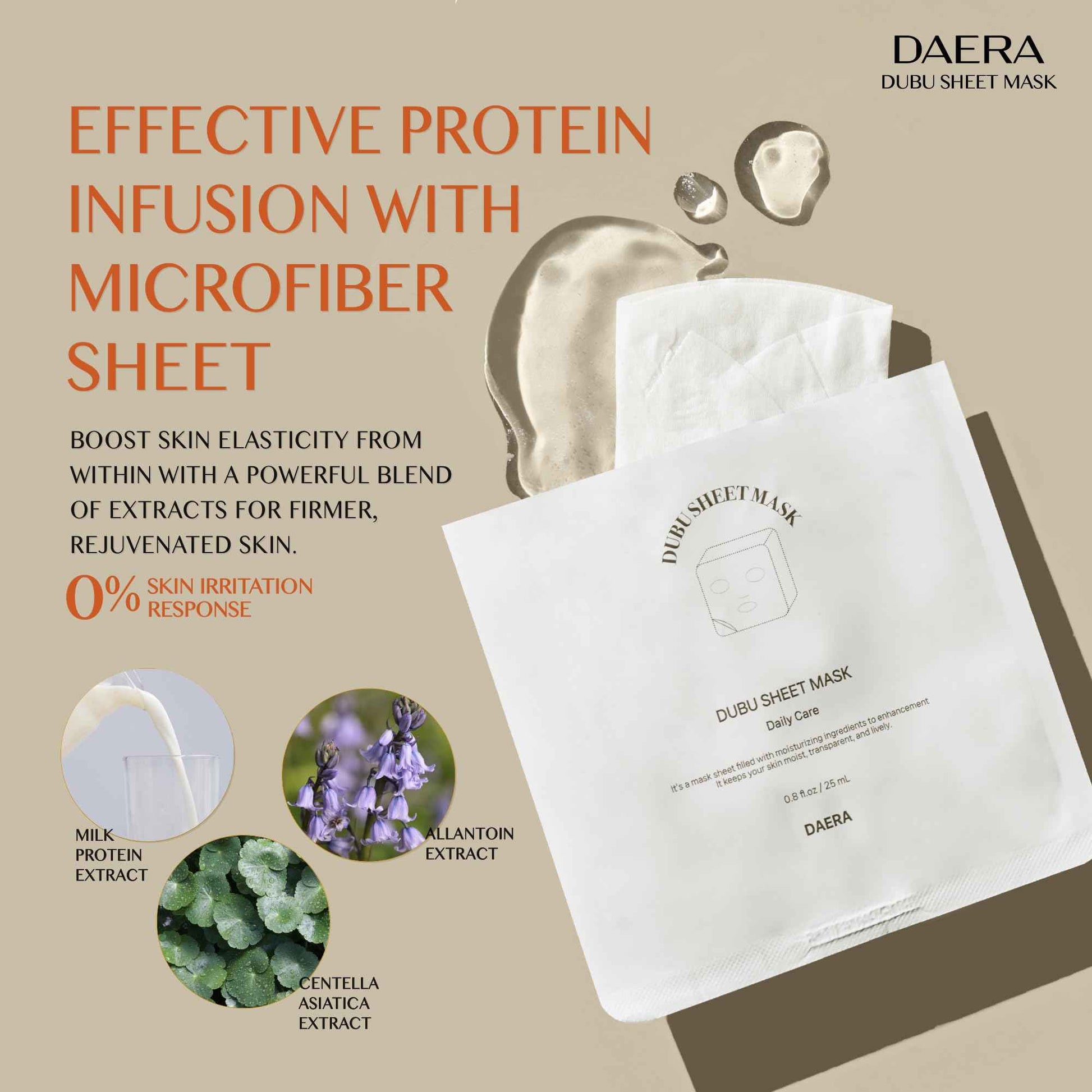 DAERA Korean DUBU 5 Sheets x Facial Mask, Deep Hydrating Repairing Nourishing for Dry and Sensitive Skin, Panthenol, Niacinamide, Adenosin, Korean Moisturizer, Korean Glass Skin