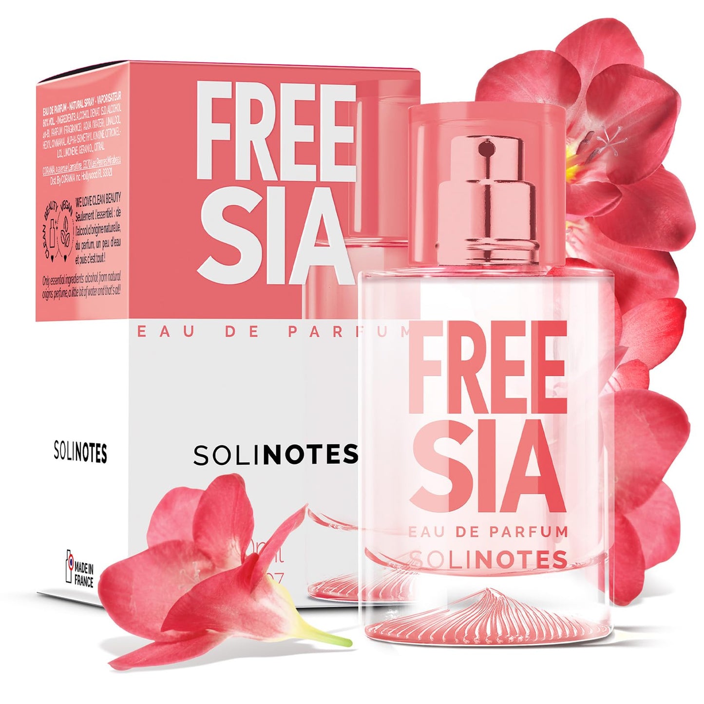 Solinotes Freesia Eau de Parfum, Pear & Jasmine, for Women & Men, 1.7 Fl Oz