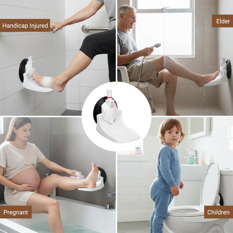 Shower Foot Rest - Shower Foot Rest for Shaving Legs with Powerful Suction Cups, Perfect for Bathroom Shaving, Travel-Friendly, Easy to Install and Carry, Ideal for Women, RV, and Home Use