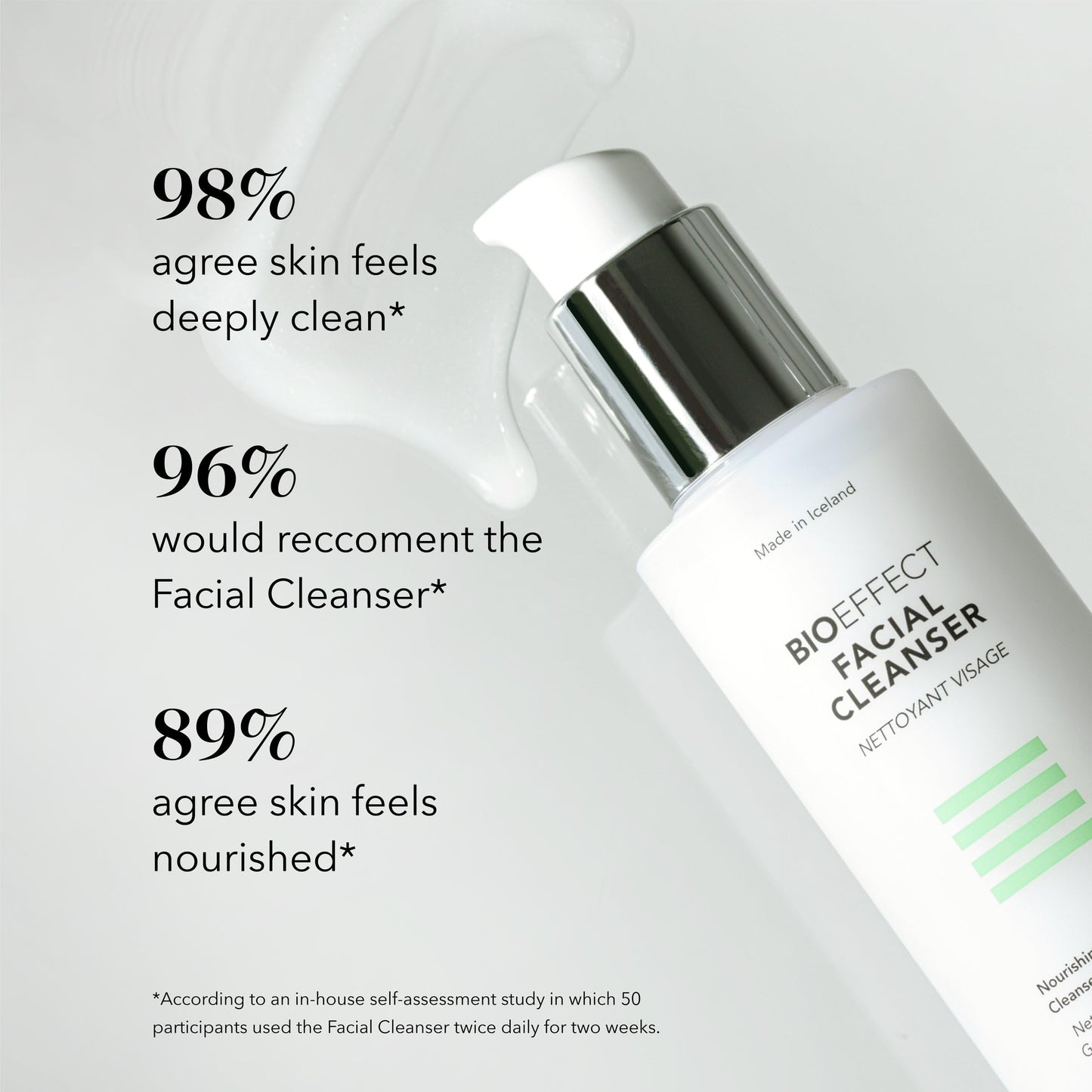 BIOEFFECT Facial Cleanser | Hydrating Gel-to-Milk Face Wash with Squalane | Removes Makeup, SPF & Impurities for Sensitive & Dry Skin, Fragrance Free, 120ml / 4.06 fl oz