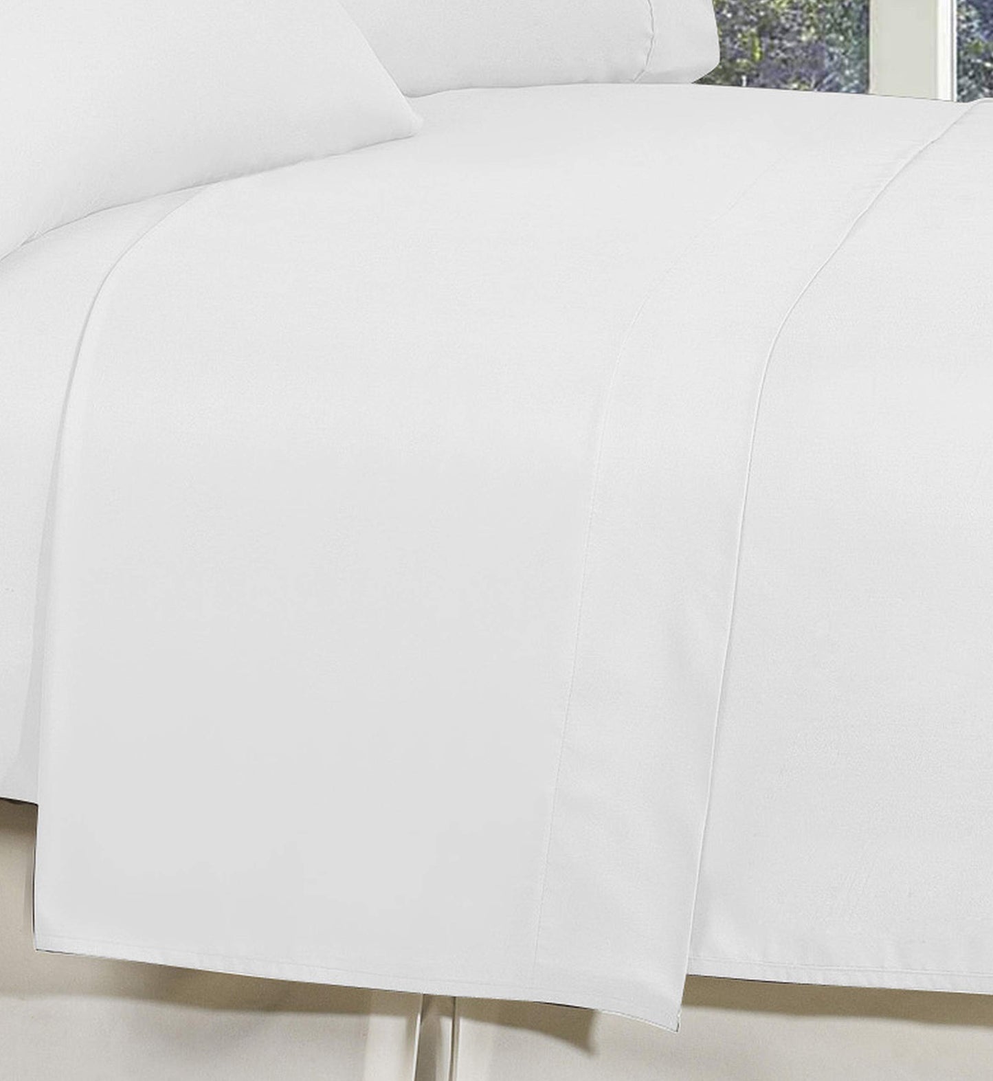 Elegant Comfort Premium Hotel Quality 1-Piece Flat Sheet, Luxury and Softest 1500 Premium Hotel Quality Microfiber Bedding Flat Sheet, Wrinkle-Free, Stain-Resistant, King, White