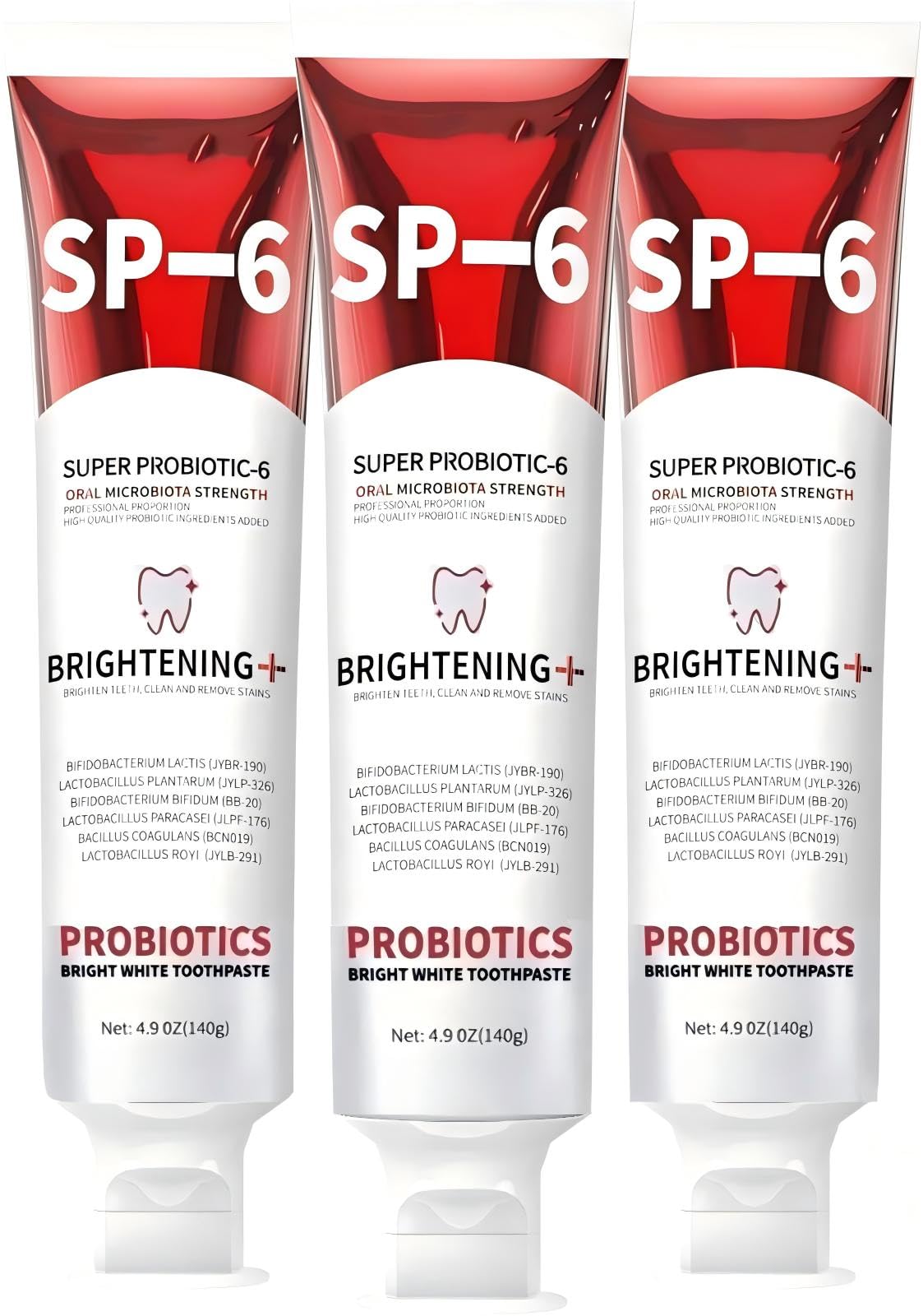 Qushen SP-6 Probiotic Toothpaste,SP6 Toothpaste for Whitening Teeth & Fresh Breath, 6 Probiotics Formula, Fluoride-Free, Enamel Safe, Natural Mint Flavor