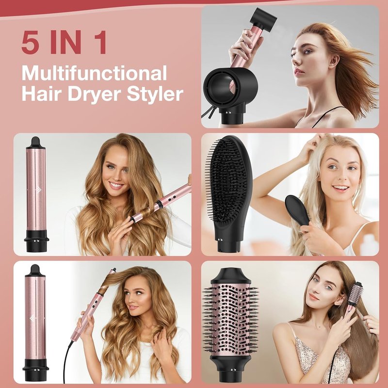 Brightup Air Styler - Professional 3-in-1 Hair Dryer Brush with 110,000 RPM Ionic Technology | Fast Drying & Curling