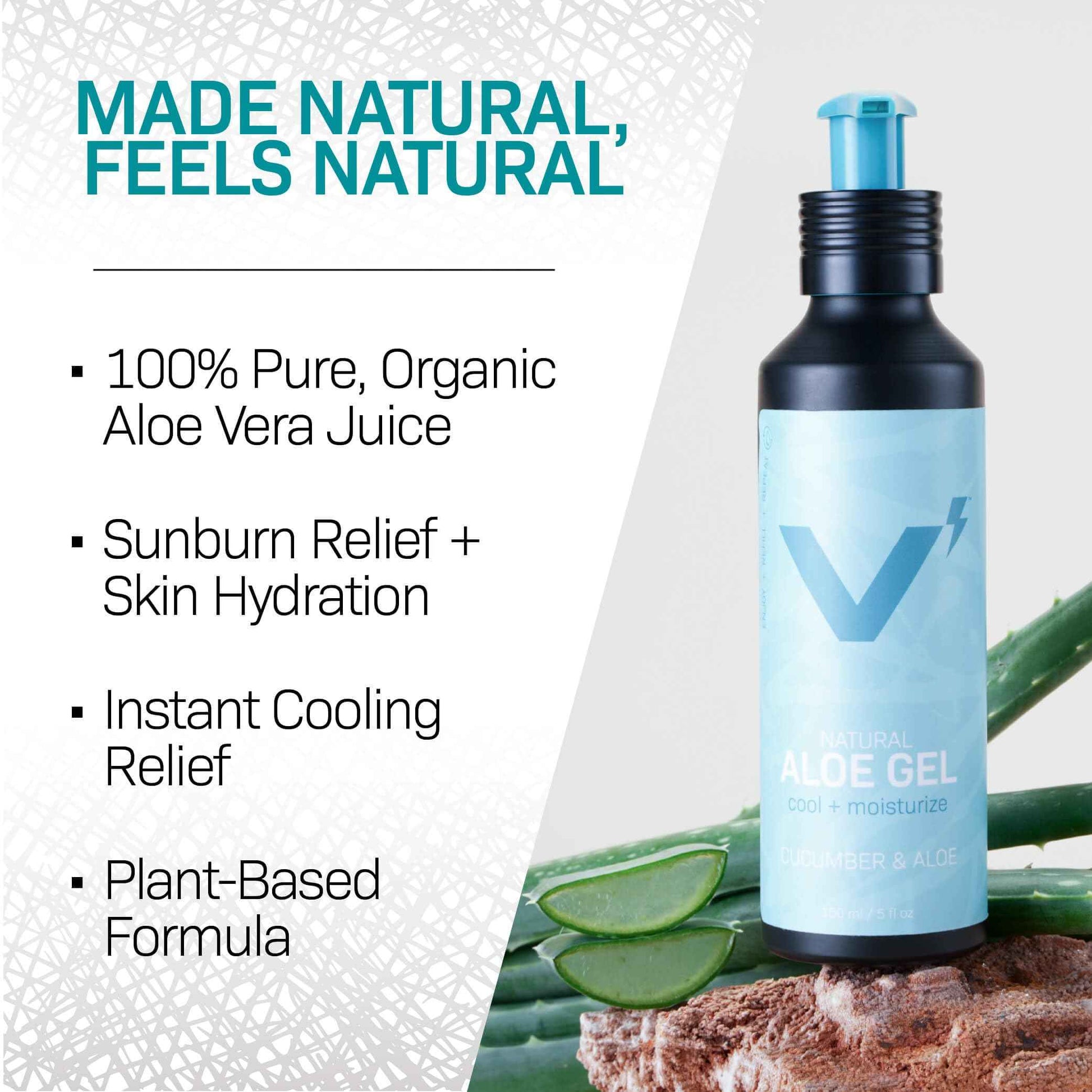VOLT Organic Aloe Vera Gel for Face & Skin - Soothes, Moisturizes & Refreshes Naturally - 5. Fl. Oz (150ml)