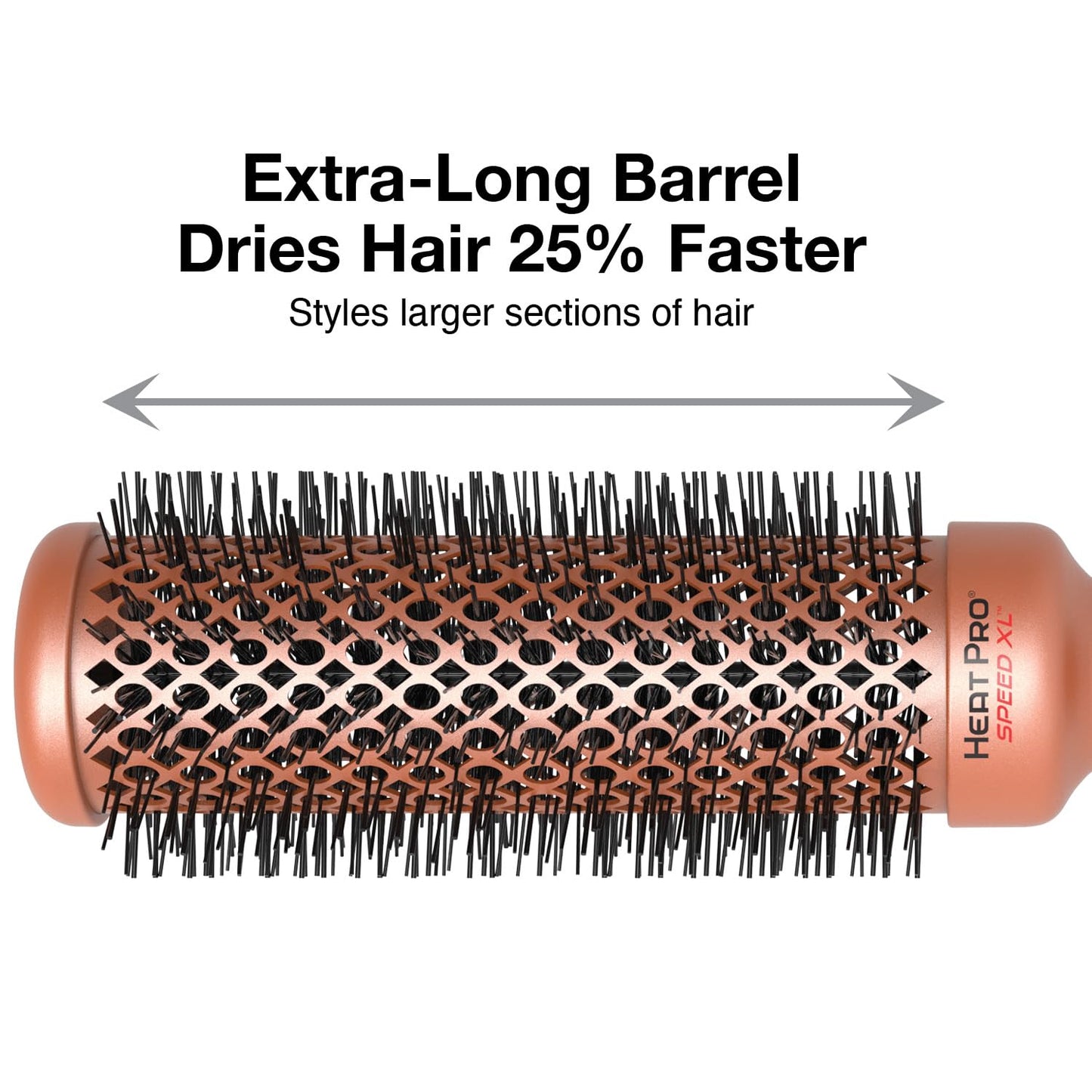 Olivia Garden HeatPro Speed XL | Extra-Long Thermal Round Hair Brush for Thick Hair - Professional Ceramic Design