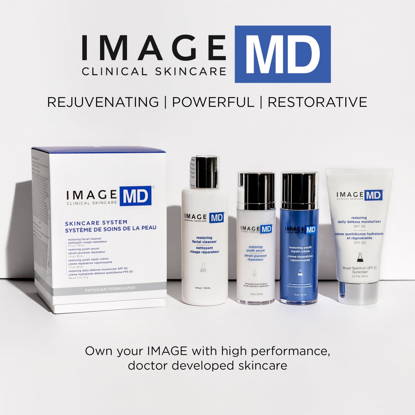 IMAGE Skincare MD Restoring Facial Cleanser, Face Wash with Salicylic Acid to Exfoliate and Smooth, 4 Fl Oz