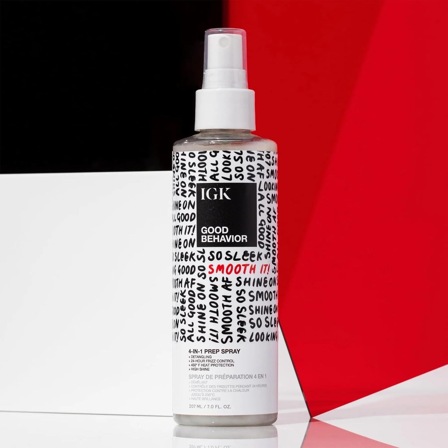 IGK Good Behavior 4-in-1 Prep Spray - Leave-In Detangler & Heat Protectant | Vegan | 7 Oz (Pack of 2)