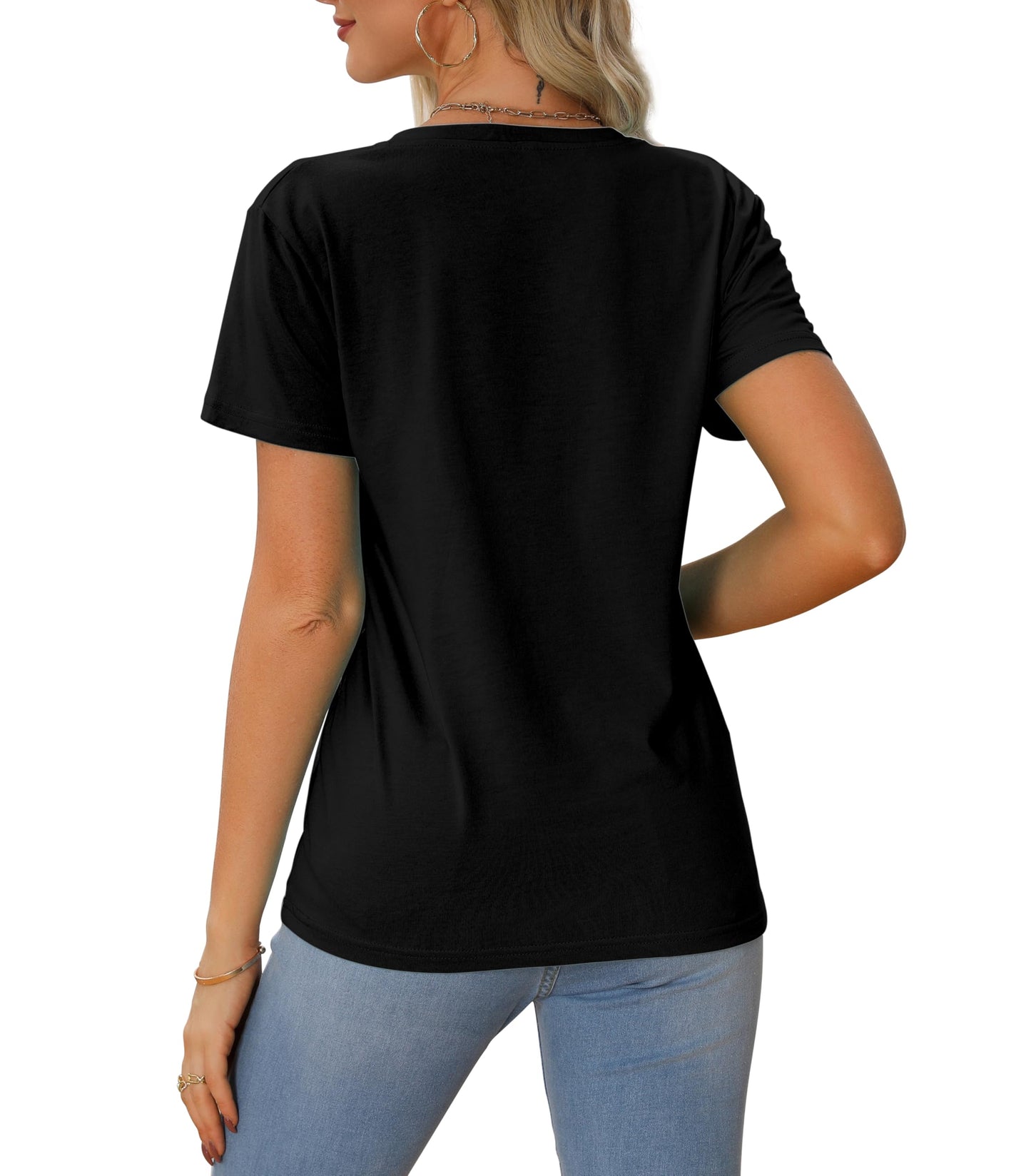 Funny Shirt If I'm The Problem You Might Be The Reason Graphic Shirt Women Country Music V Neck Short Sleeve Tops