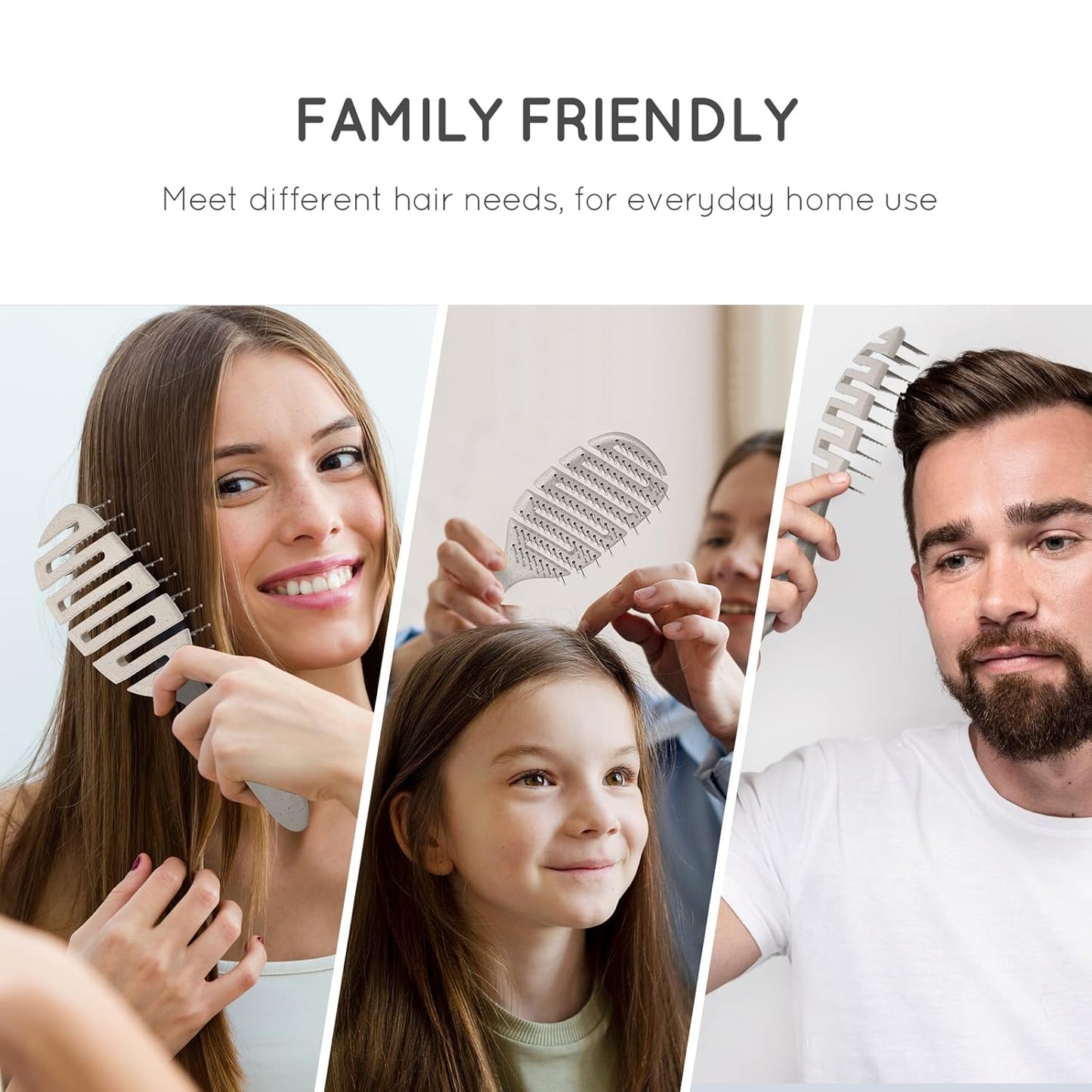 Detangler Hairbrush, Vented Detangling Brush for Straight, Wavy,Curly and Fine Hair, Dry and Wet, Quick Smoothing for Women and Men, Eco-Friendly & Sustainable Material (Green)