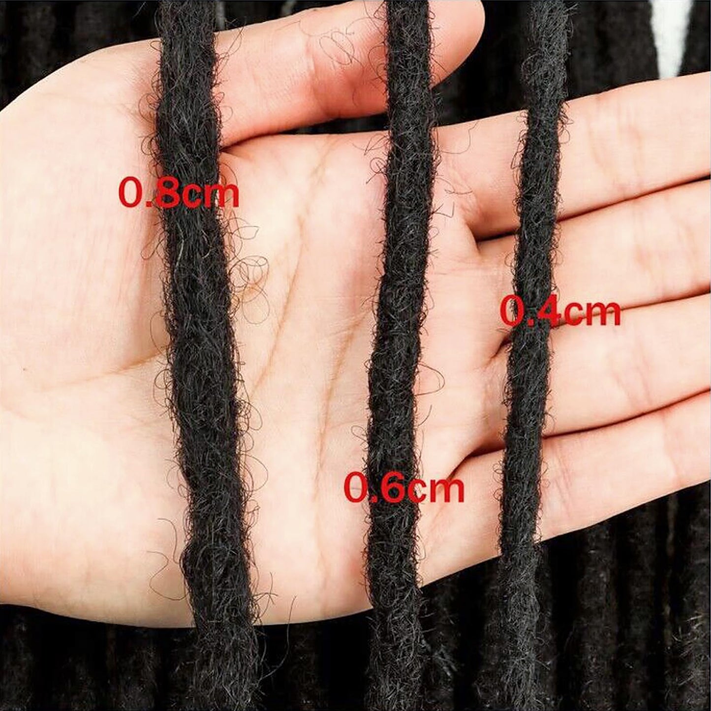 IXIMII #4 Dreadlock Extensions Human Hair 0.8 cm 8 inch 20 Strands Chocolate Brown Handmade Permanent locs with Needles and Comb Real Human Hair Dreads Extensions for Women Men Kids