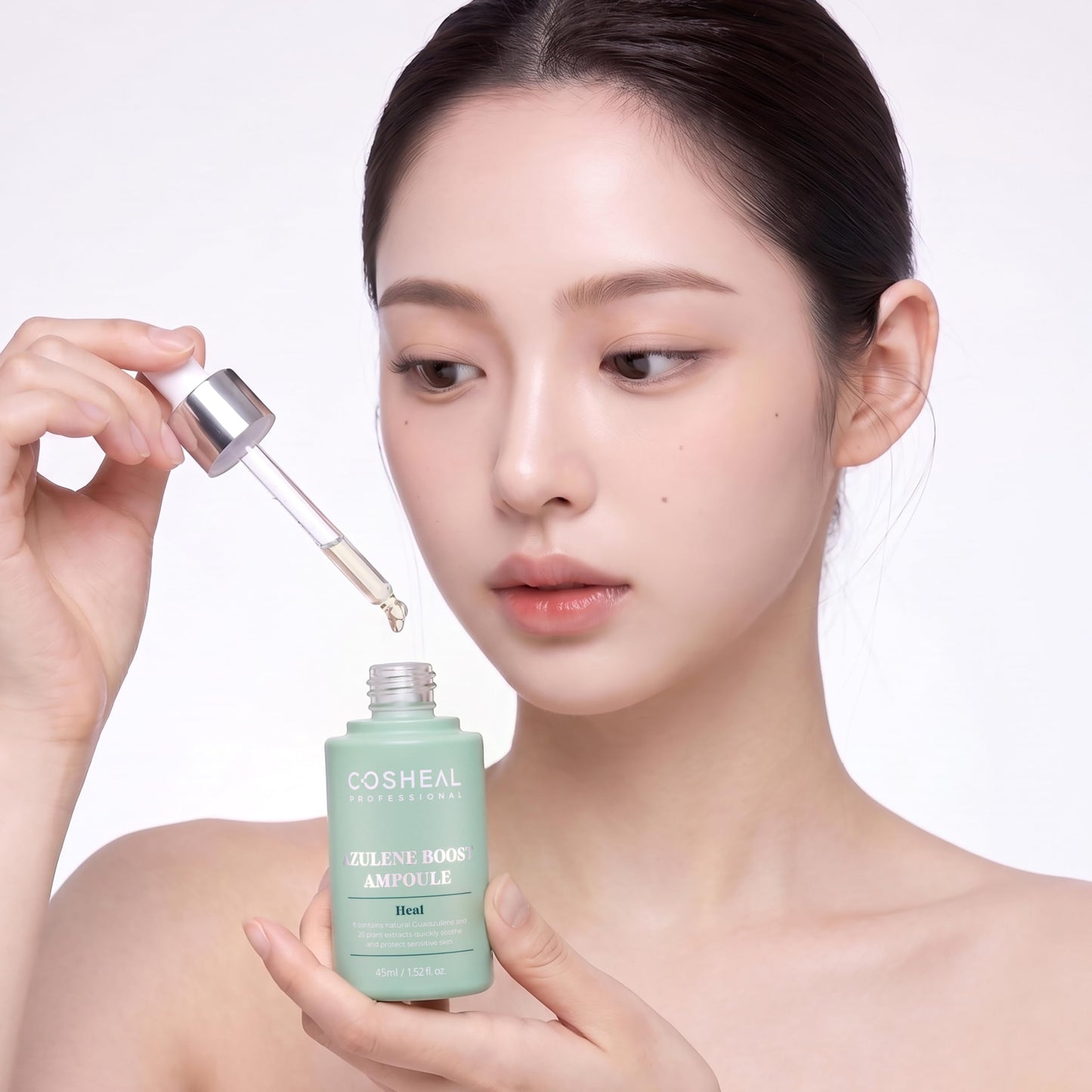 COSHEAL Azulene Boost Ampoule 1.52 fl oz, Calming & Soothing Serum with Guaiazulene, Centella Asiatica & Botanical Extracts, Hydrates Sensitive Skin, Korean Skin care