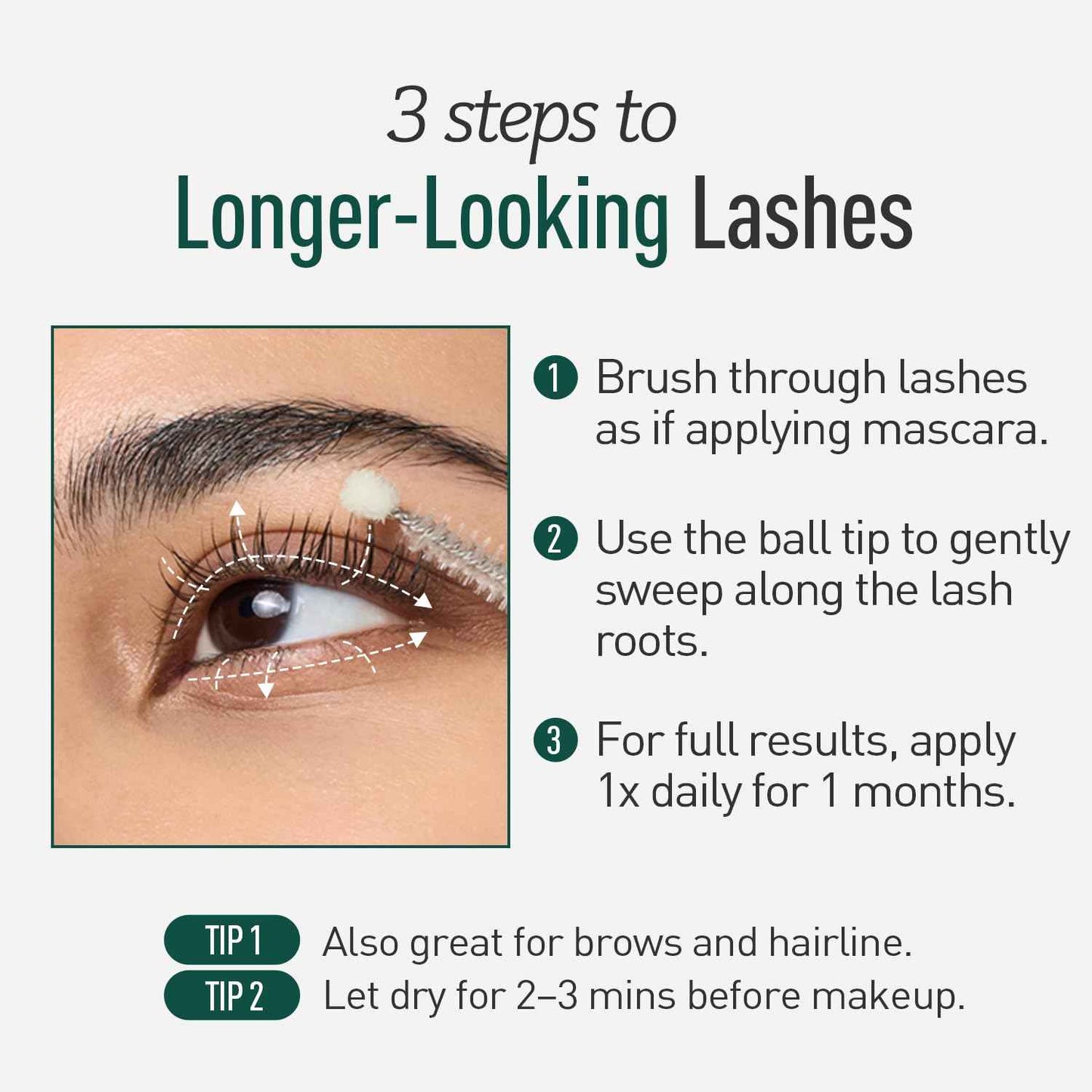 Biotin Lash Serum - Eyelash and Eyebrow Growth Serum for Thicker, Fuller Lashes and Brows, Korean Dermatologist-Developed, 0.35oz