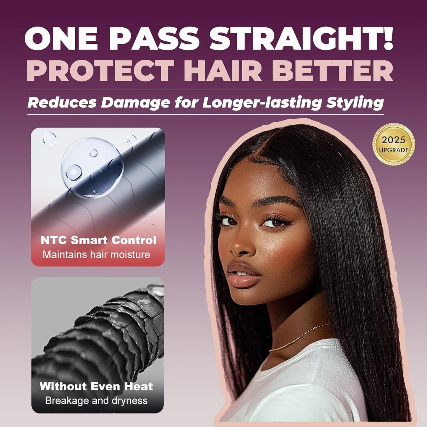 2-in-1 Curler and Straightener | Ceramic Coating, Fast Heat, Dual Voltage - Perfect for Travel