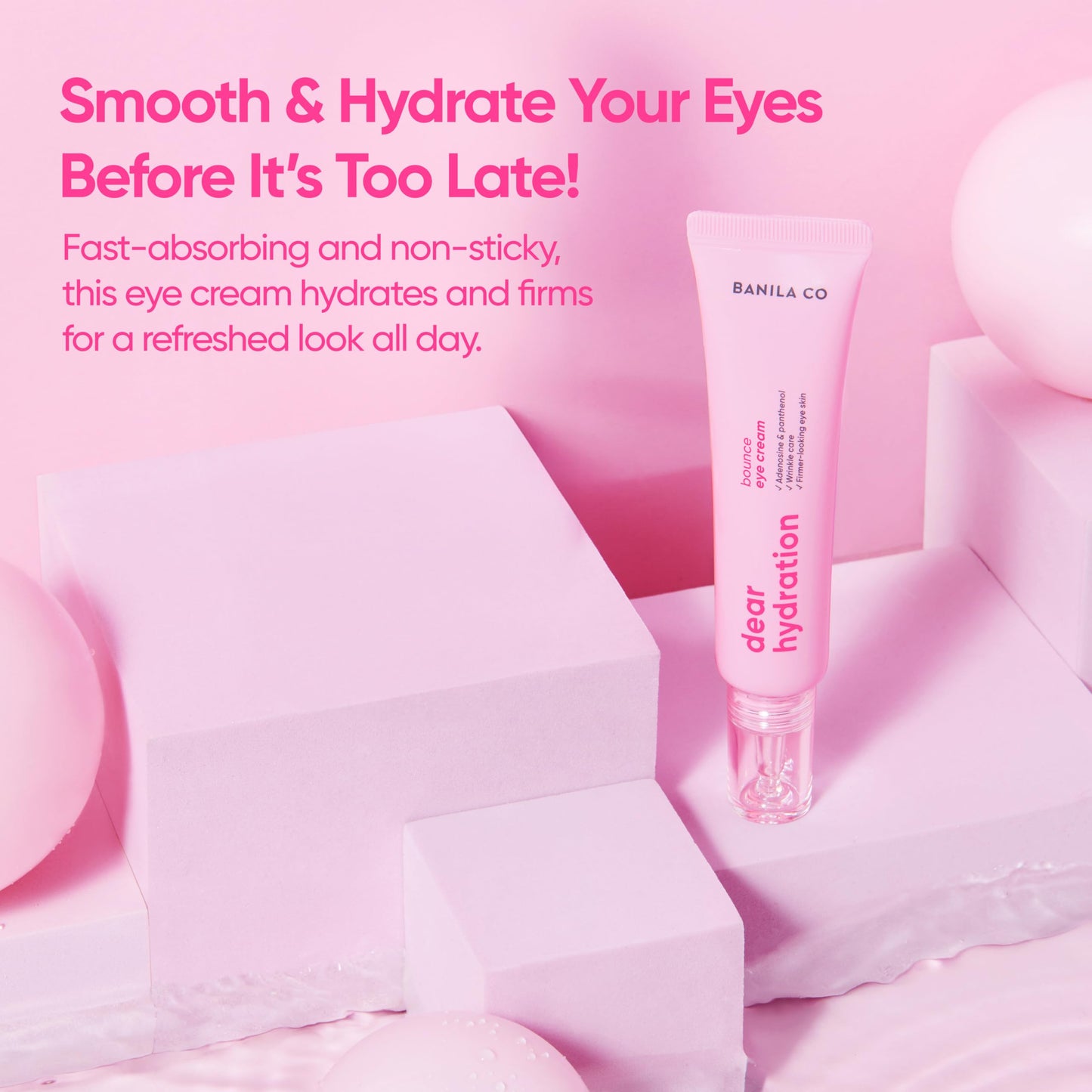 BANILA CO Dear Hydration Bounce Eye Cream | Hydrating & Nourishing Eye Serum for Undereyes | Reduce Dark Circles and Puffiness with Panthenol (20ml / 0.67 fl oz)