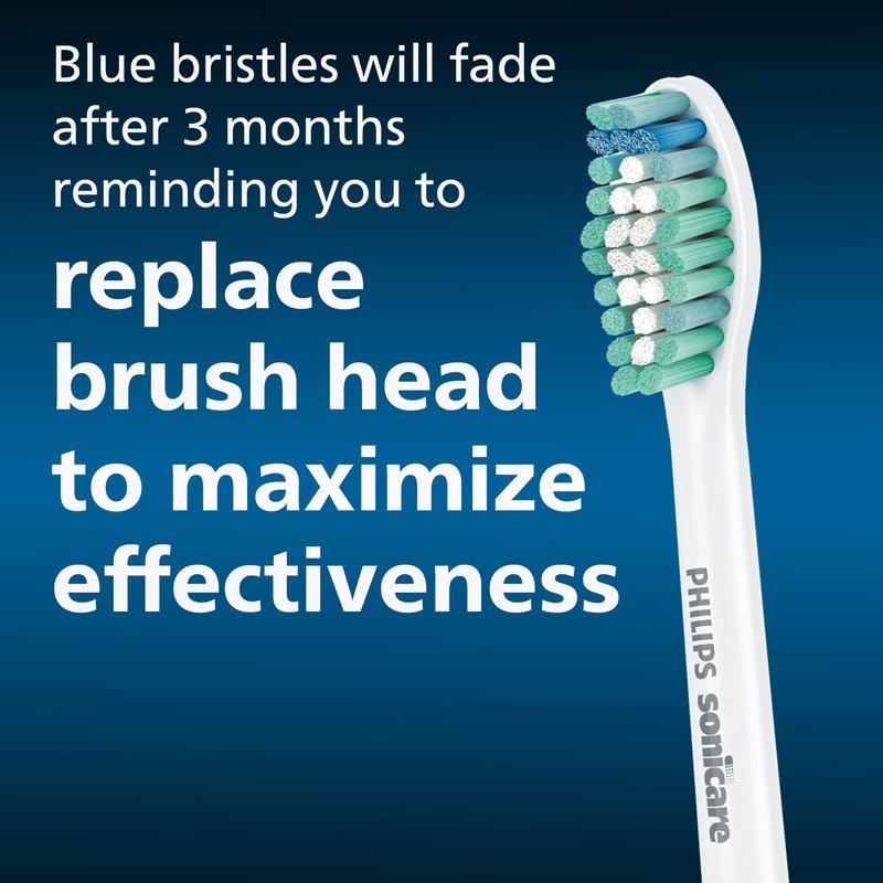 Philips Sonicare Genuine E-Series Replacement Toothbrush Heads, 2 Brush Heads, White, HX7022/66