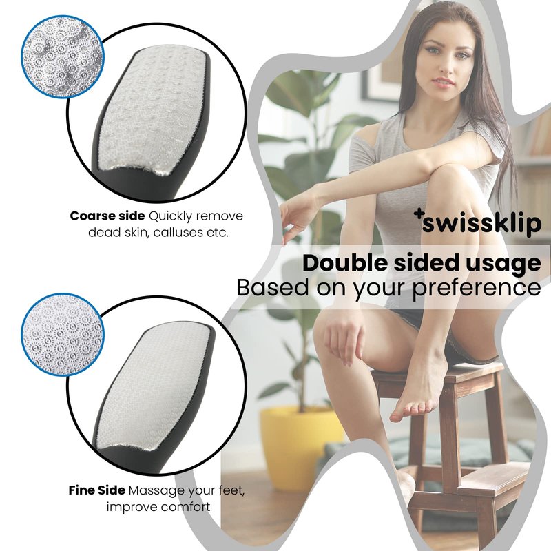 Swissker by Swissklip Foot File Callus Remover for Feet I A Perfect Heel Scraper for Cracked Heels I Luxurious Foot Scraper for Callus Removal and Dead Skin Remover for Feet (1 Pack)