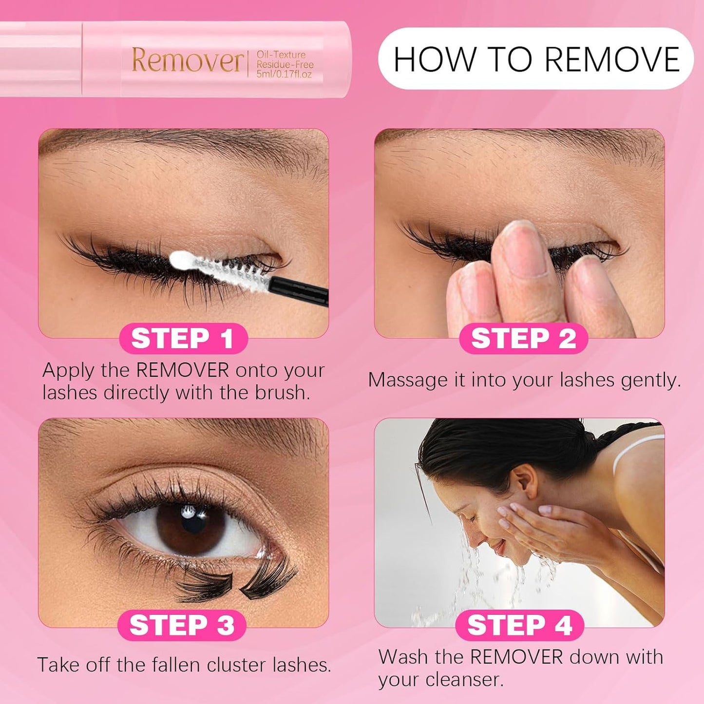 Eyelash Extension Kit - 167 Pieces DIY Individual Eyelashes | D Curl 8-16mm with Bond & Remover