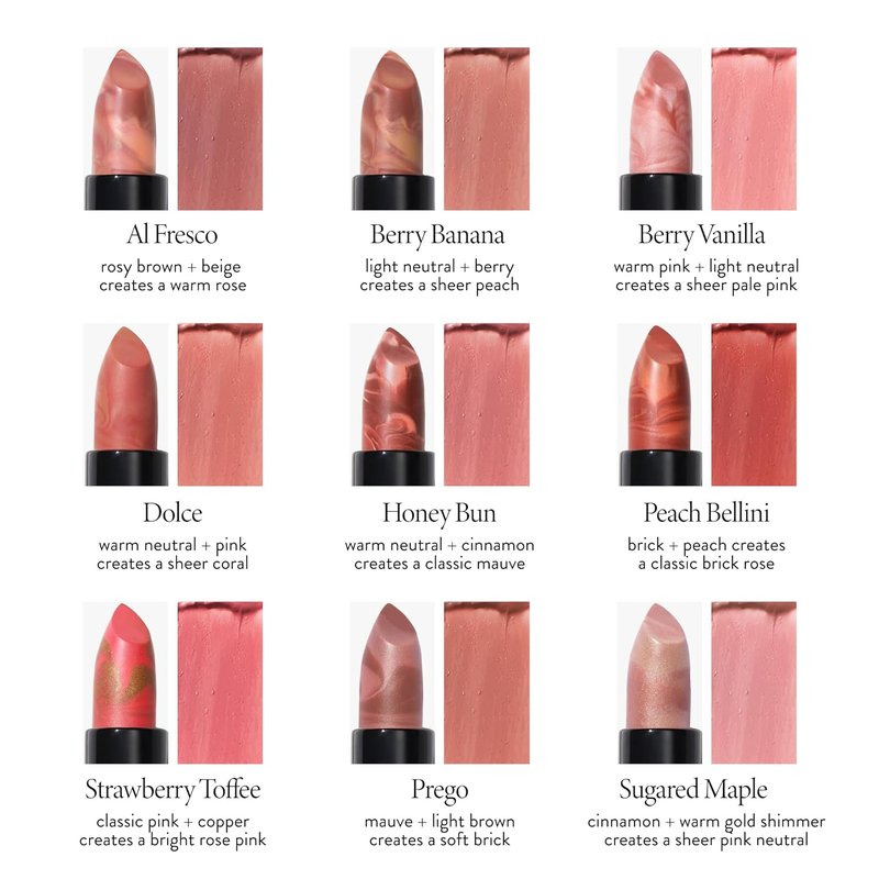 Laura Geller Italian Marble Sheer Lipstick - Berry Vanilla | Hydrating, Lightweight Formula with Vitamin E