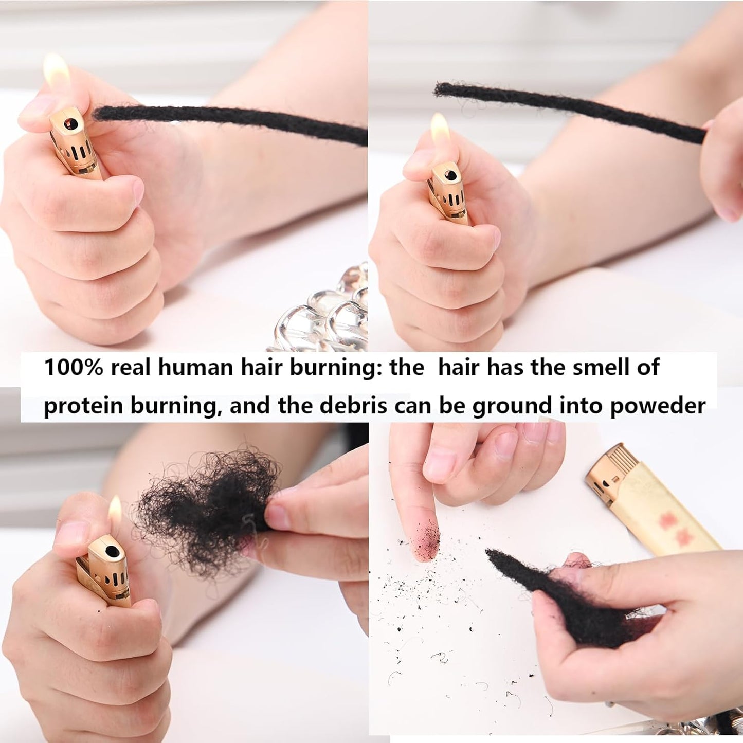 Dreadlock Extensions - 12 Inch 30 Strands 100% Human Hair | Natural Black, Can Be Dyed & Curled