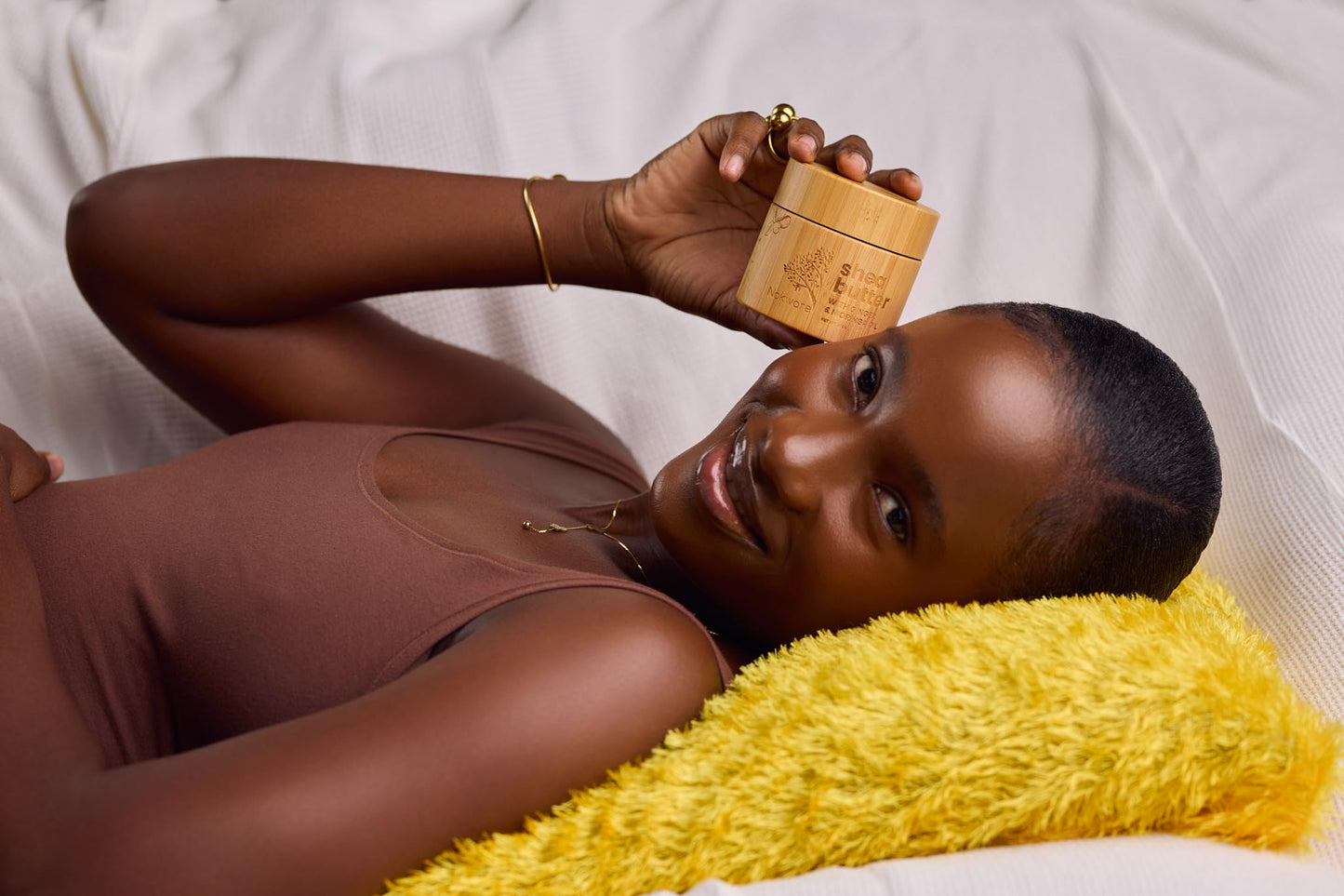 Nokware African Shea Butter with Moringa Oil & Ginger, Fresh Citrus Wood Scent, Handmade in Ghana, Whipped Shea Butter for Dry Skin & Hair, Vegan, Refillable, 100ml