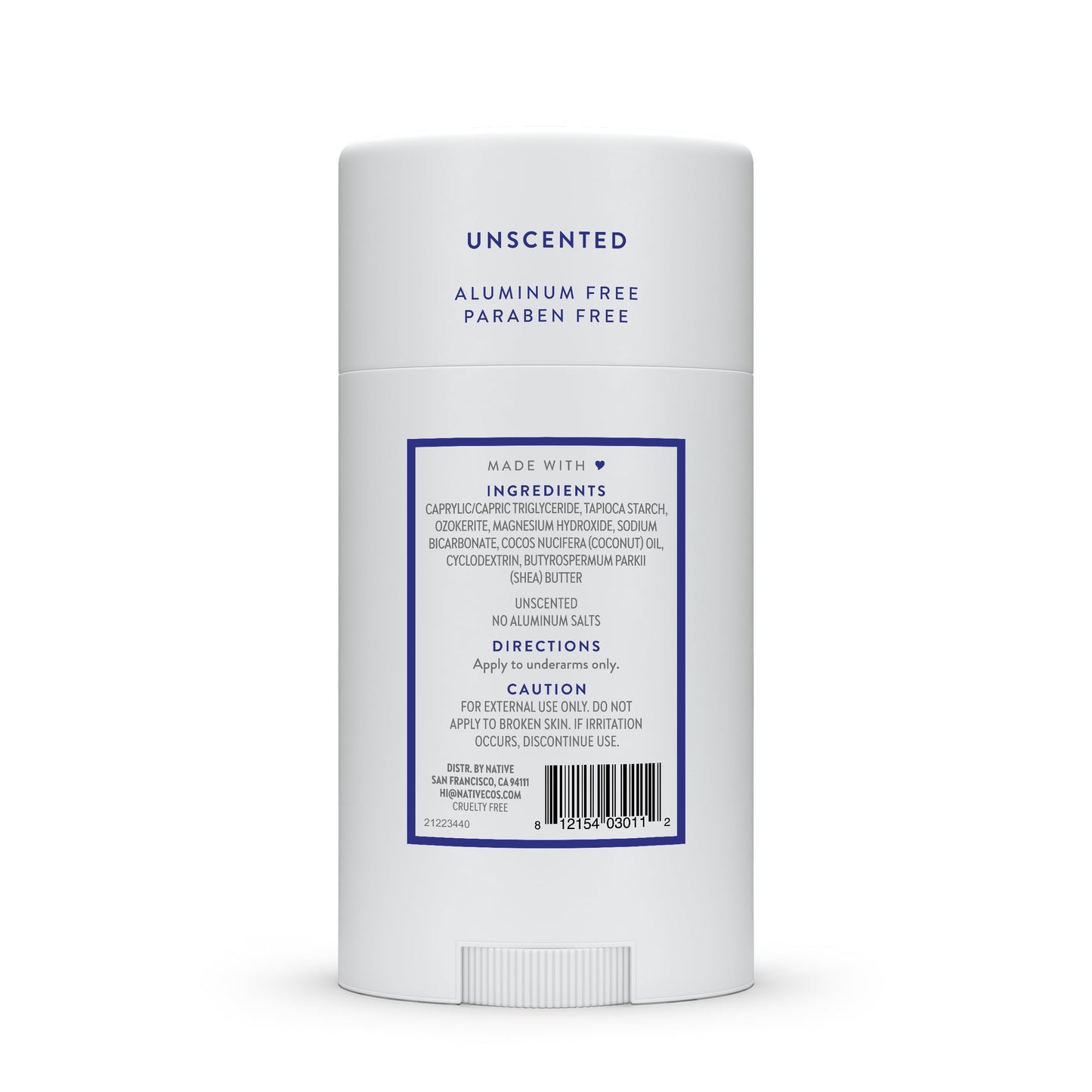 Native Deodorant Contains Naturally Derived Ingredients, 72 Hour Odor Control, Deodorant for Women and Men, Aluminum Free, Unscented 2.65oz
